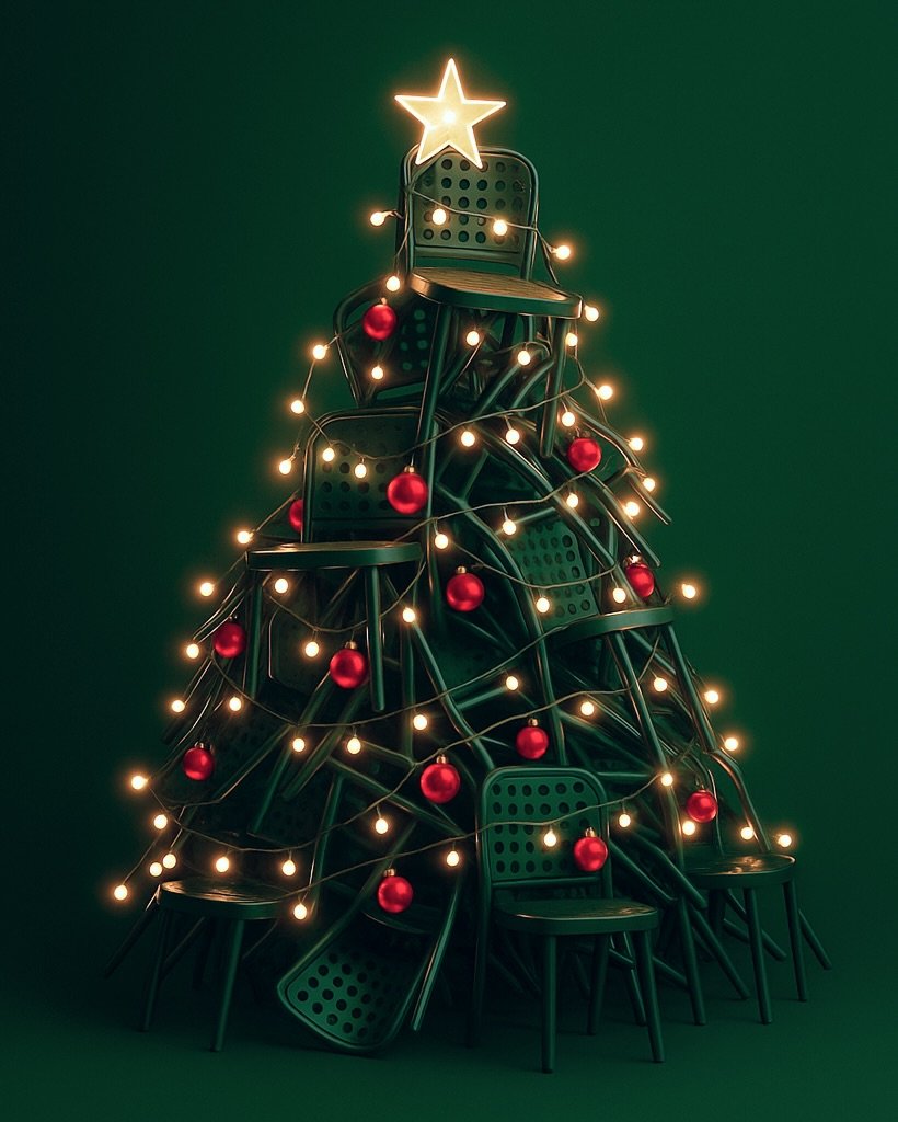 From a Christmas tree built entirely of @ton__design chairs to a season celebrated in many forms around the world. 

A very merry Christmas to those who celebrate and joy, light, and beautiful design to all.🎄✨❤️