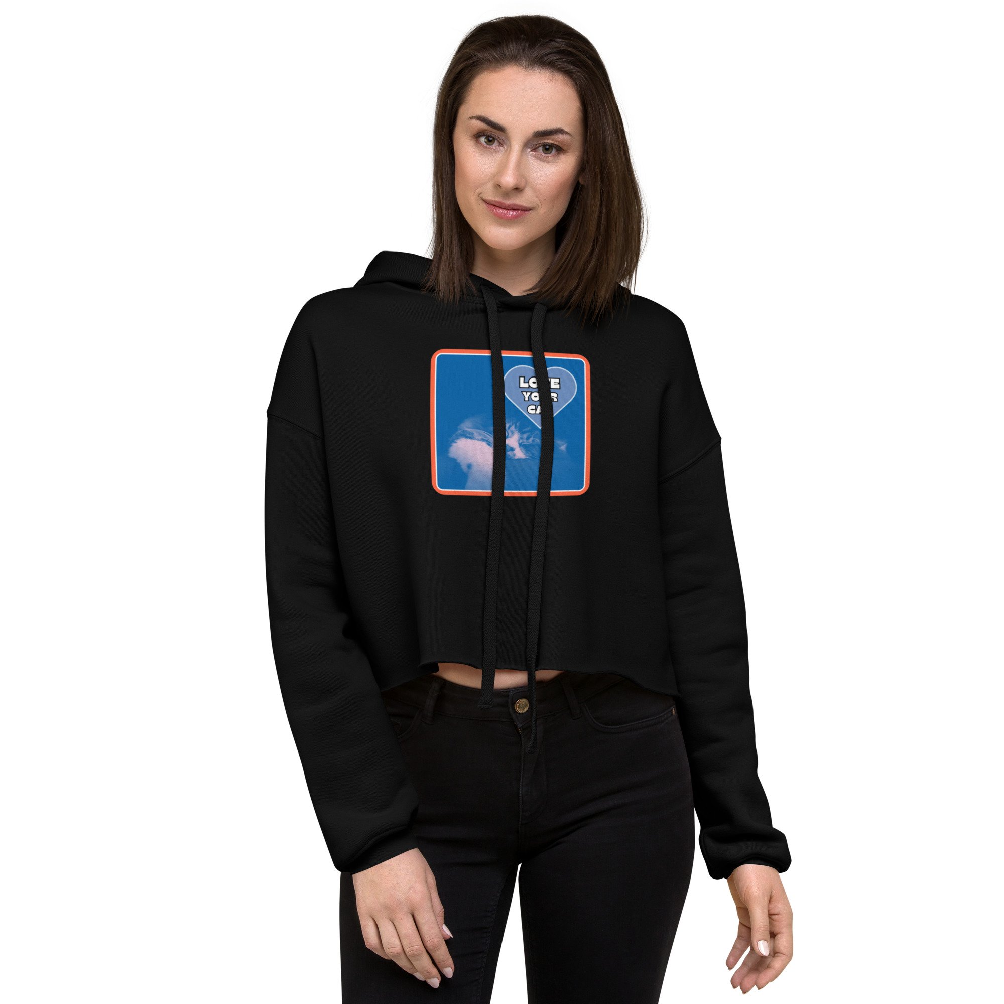 Love Your Cat - crop hoodie