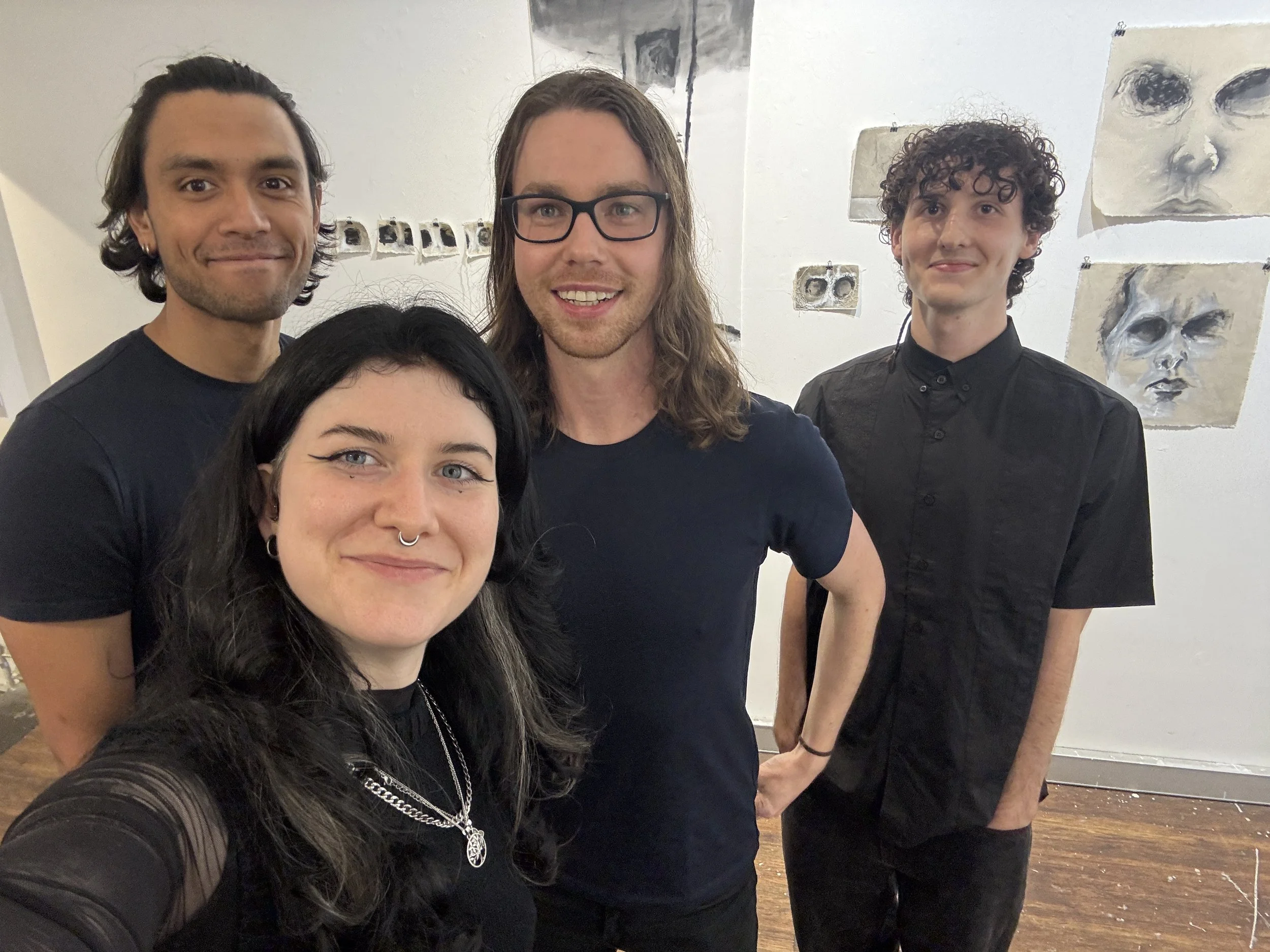 pics of 3/5 the exhibiting artists &amp; billy (missing Oliver &amp; Fiona)