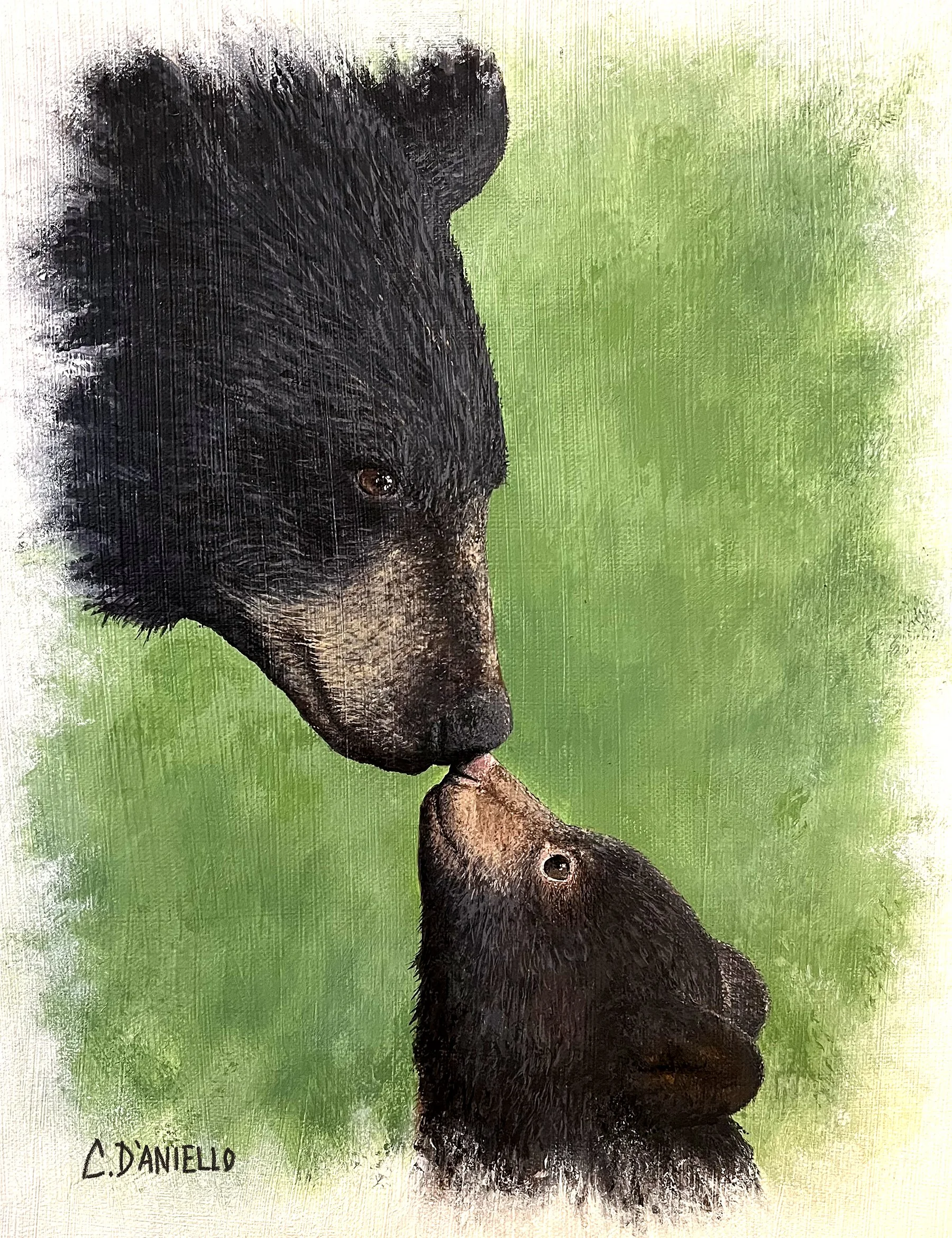 "A Mother's Kiss"
10"x8", oil on canvas