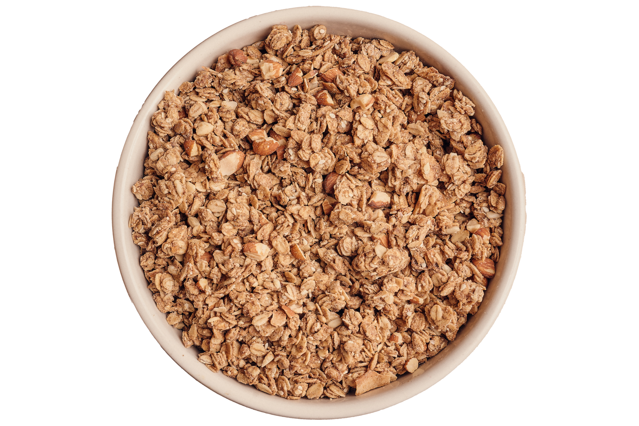 Bowl of granola cereal with oats and nuts