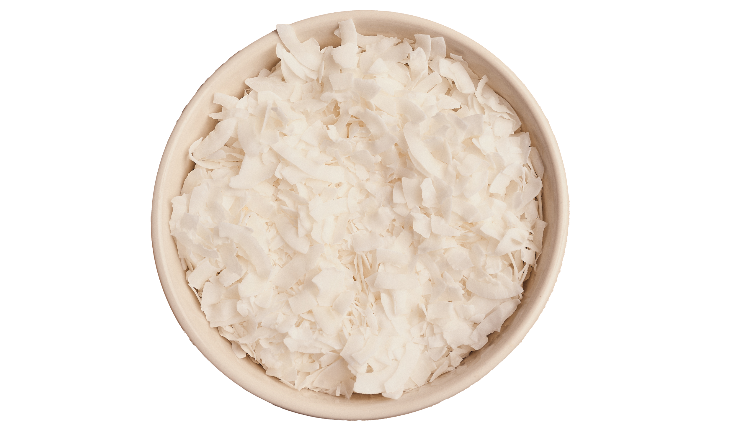 Bowl of shredded coconut