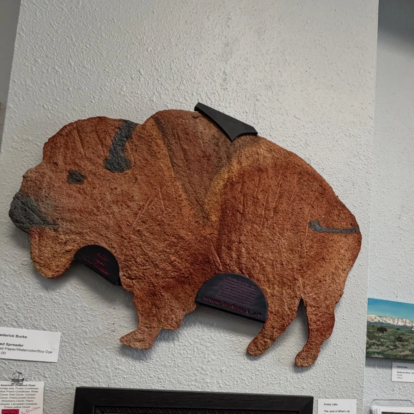 3d printed harness for &ldquo;Seed Spreader&rdquo; thunder from the prairie bison. #ndartist #seedpaper #plantableart #3dframe #bdac