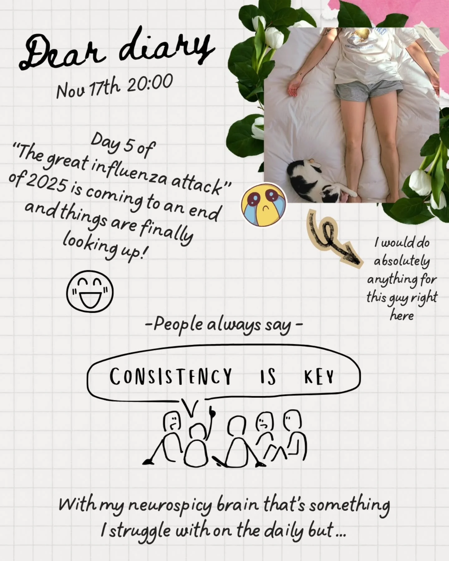 Dear reader
There's light at the end of the tunnel! ✨
It's too early for a victory dance but the winds are changing 🍂

If you're exhausted
If you've had enough
If you can't be bothered
If your bed is your safe space
If you know you need to move but 