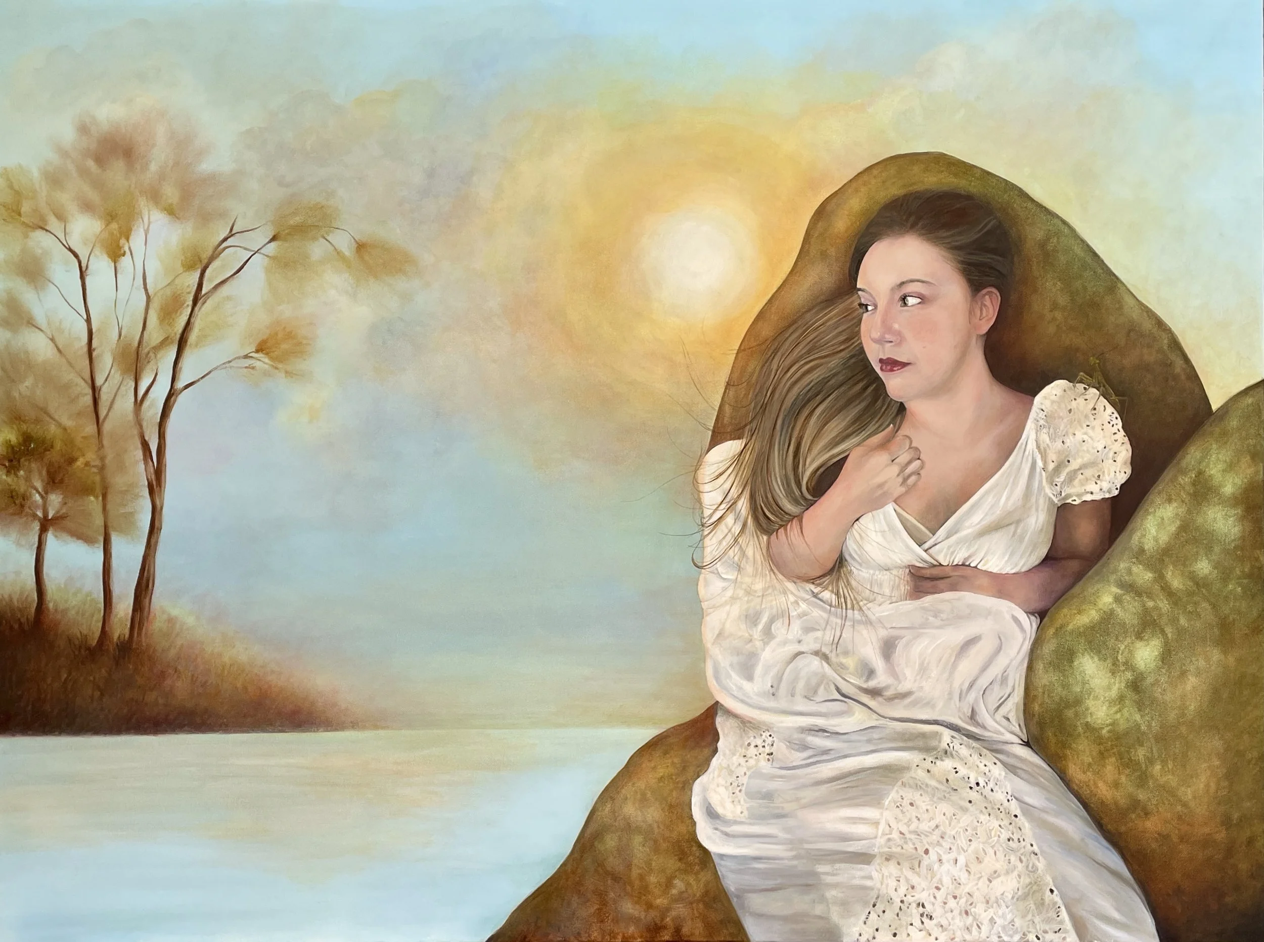 'When Tomorrow Comes'. Acrylic and oil on canvas.
H 91.5cm x W 122cm