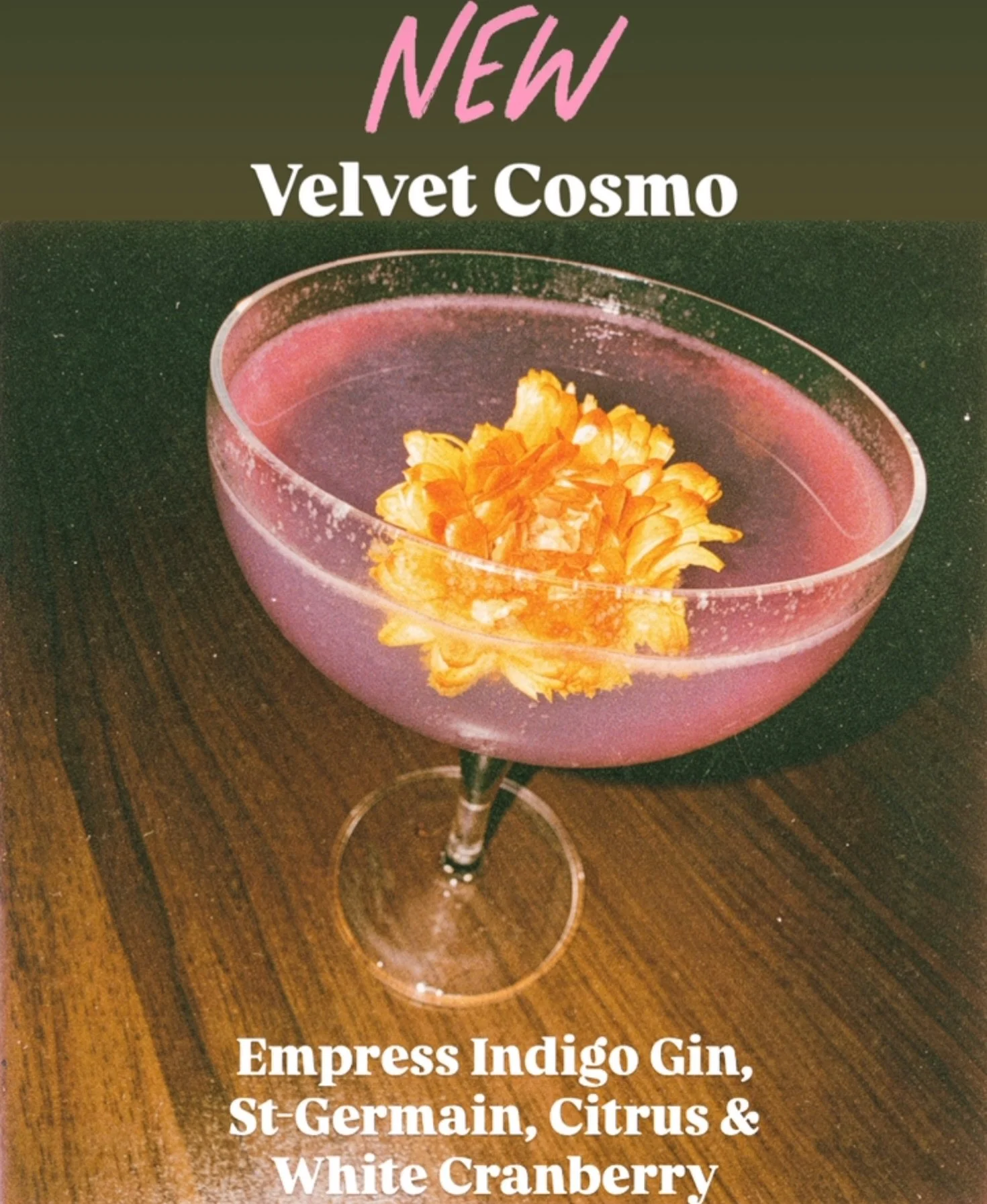 ✨ Meet the Velvet Cosmo ✨
Our smooth twist on a classic. Made with Empress Indigo Gin, St-Germain, fresh citrus, and white cranberry for a cocktail that&rsquo;s bright, floral, and just the right amount of bold.🍸 Available now at Rick &amp; Roxy&rsq