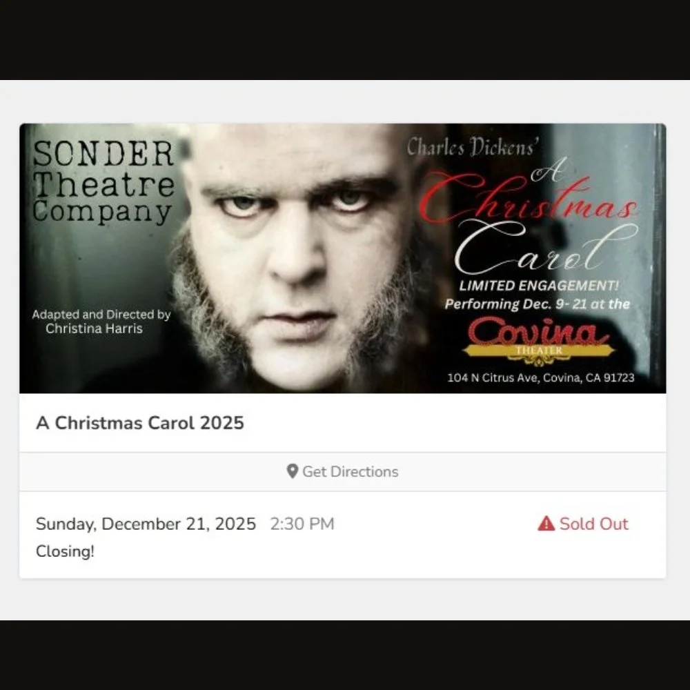 We are going to close this year's production tomorrow with an absolute filled-to-the-brim house! Big thank you to all who attended this year. Stay tuned for our upcoming slate of productions and staged readings.