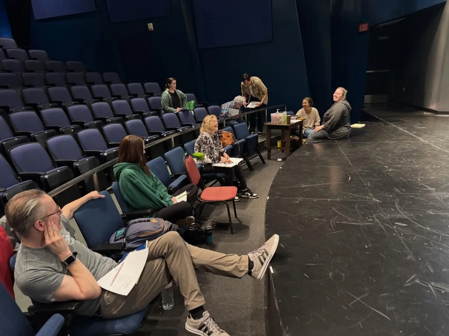 The Women of Lockerbie: Behind the Scenes. The first steps on our emotional journey together. Learning the blocking and movement, discovering ways to best tell this story. #latheatre #sgv #livetheatre #covina