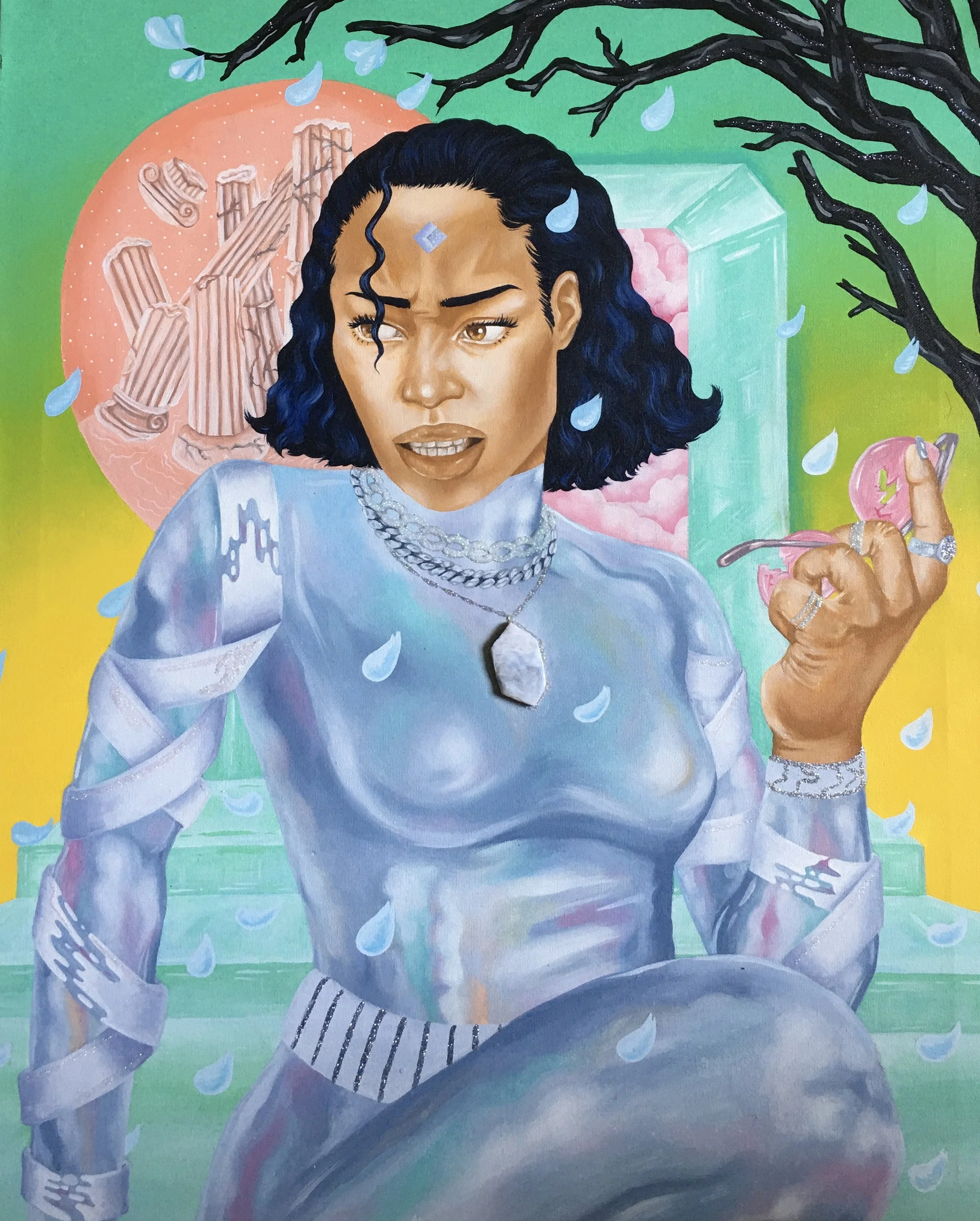 "Naivete Lost", 2021, Acrylic on Canvas, 24" x 36"