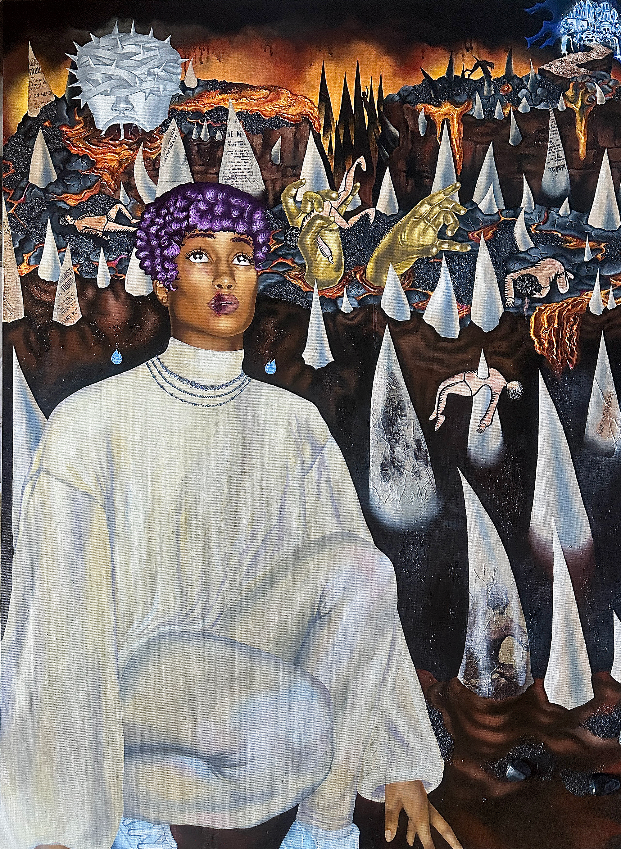 "Above All," 2025,  Acrylic and Mixed Media on Canvas, 36" x 48"