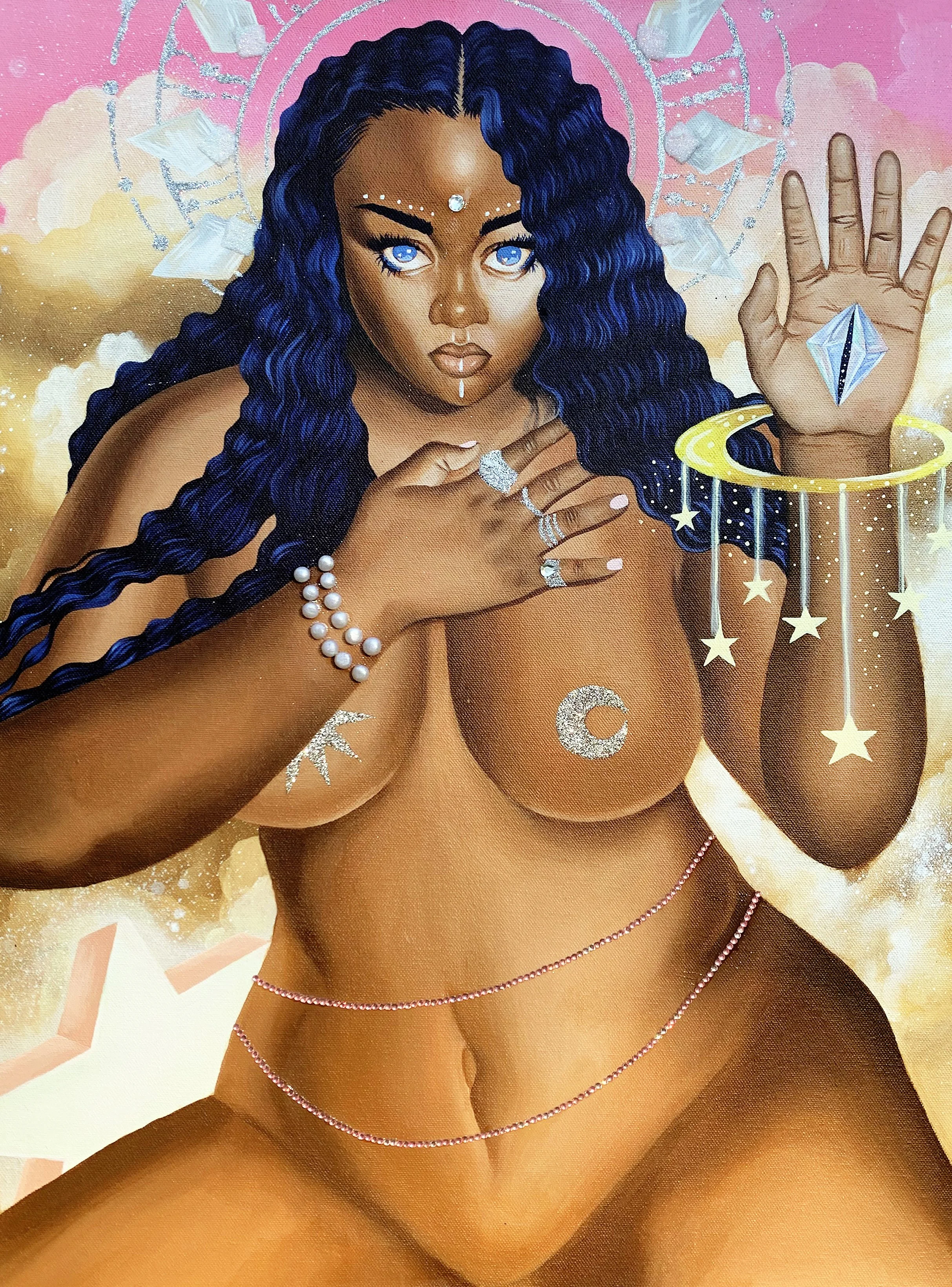 "Ain't I a Woman?", 2021, Acrylic and Mixed Media on Canvas, 24" x 36"