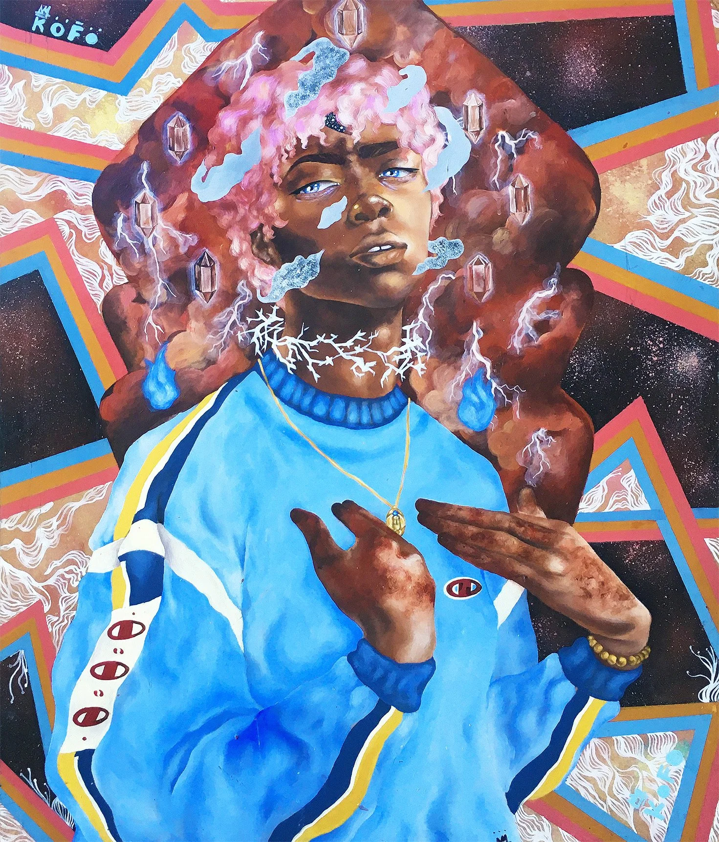 "Ruminare", 2020,  Acrylic on Wood, 24" x 36"