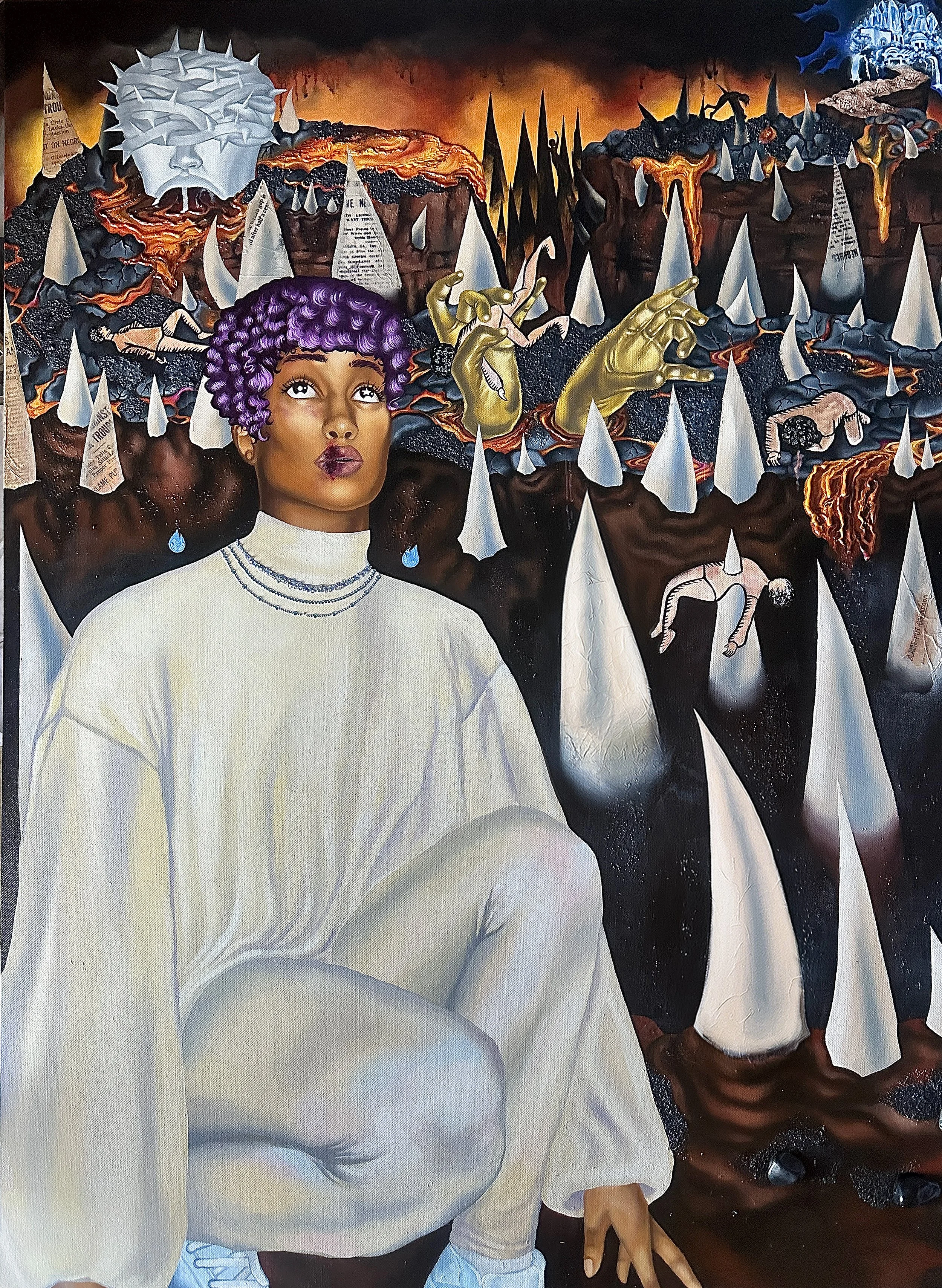 "To Persist", 2025,  Acrylic and Mixed Media on Canvas, 36" x 48"