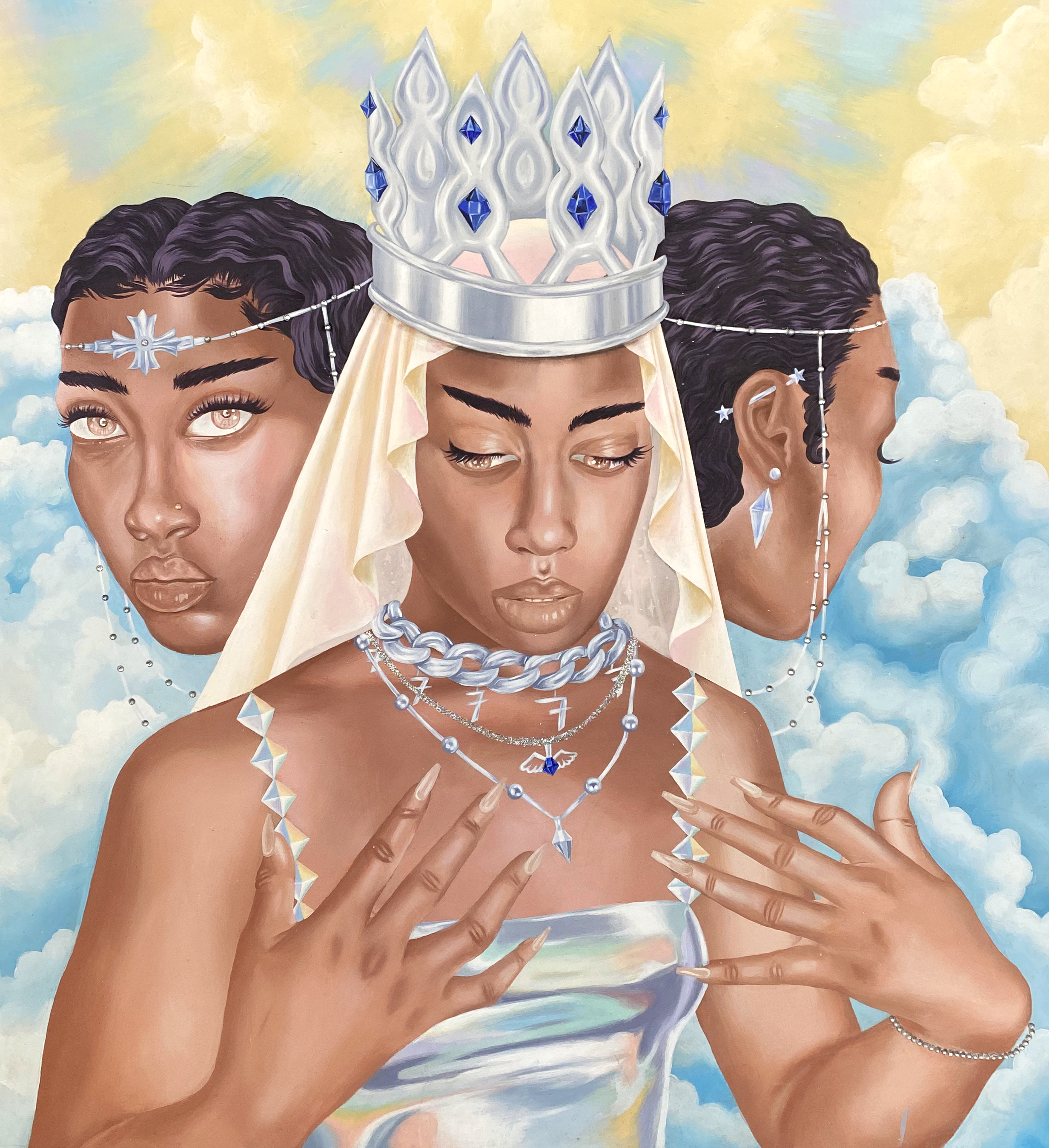 "In Excelsis Deo," 2021, Acrylic on Wood,  24" x 24"