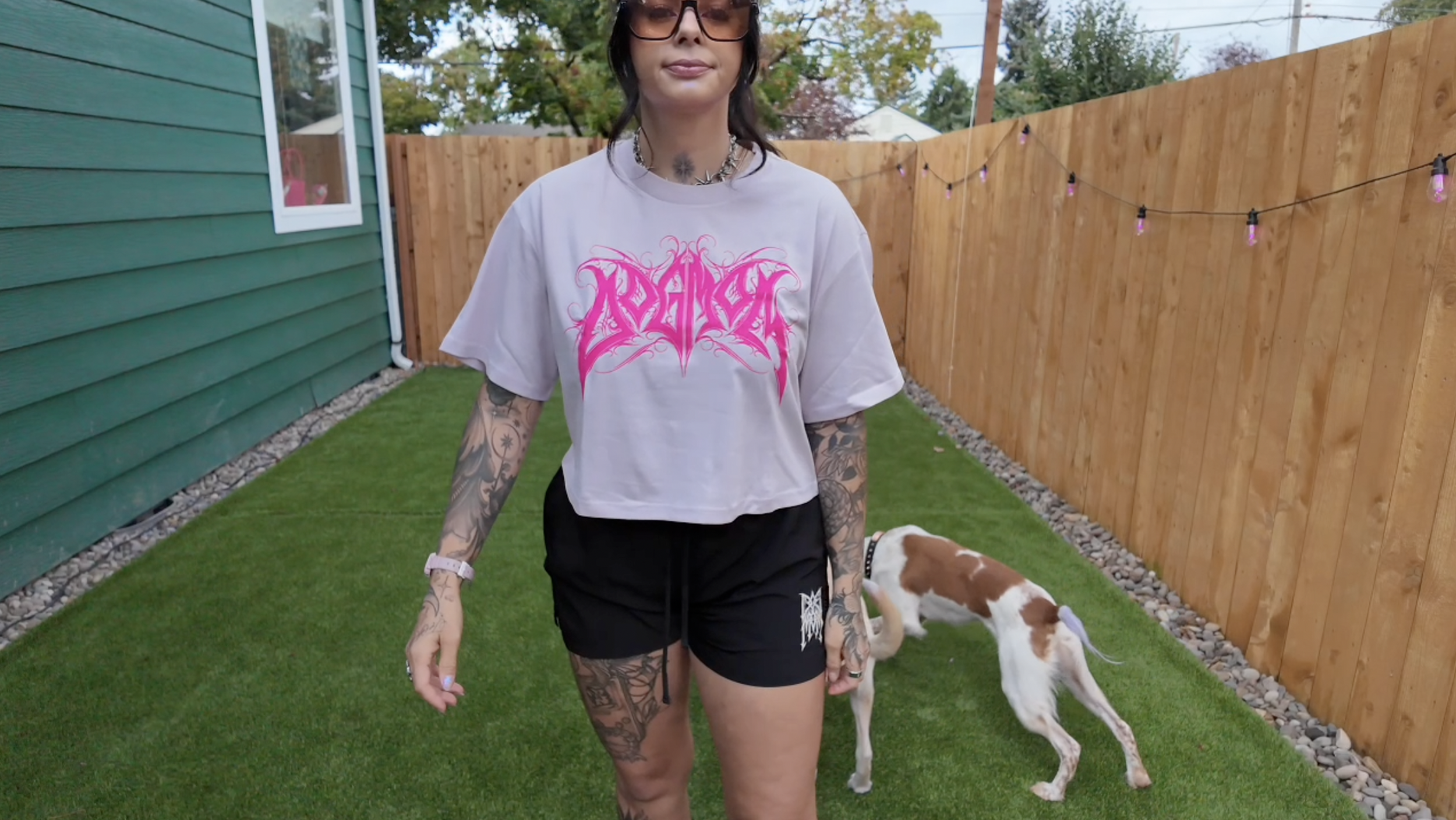 Limited: Dog Mom Filigree Cropped Top