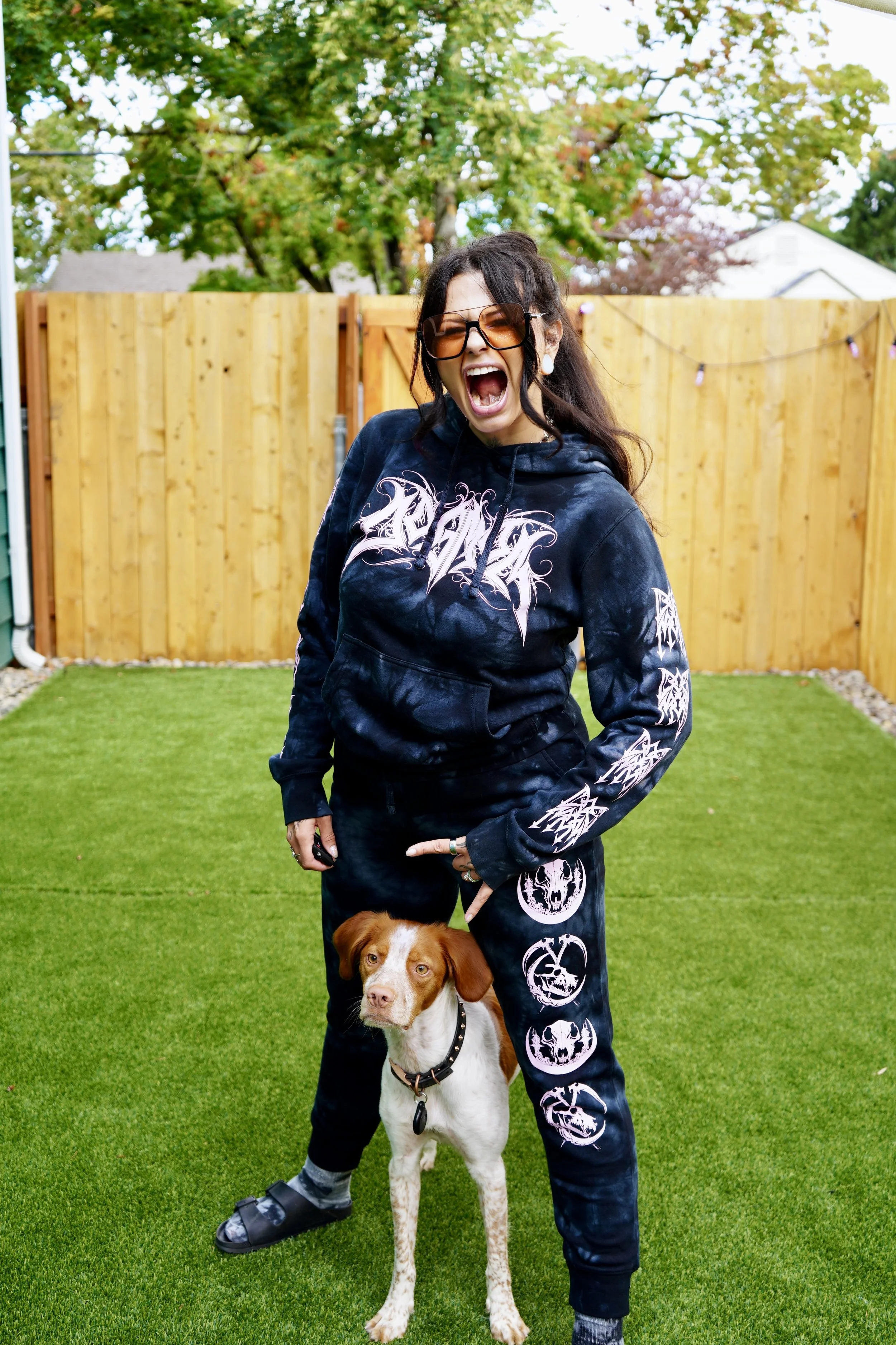 Death Bed Dog Moms Tie Dye Fleece Joggers
