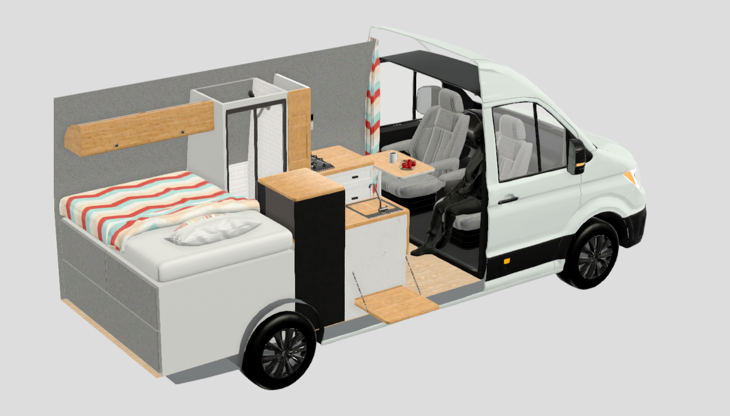 Volcanic Van 3D Layout Van build