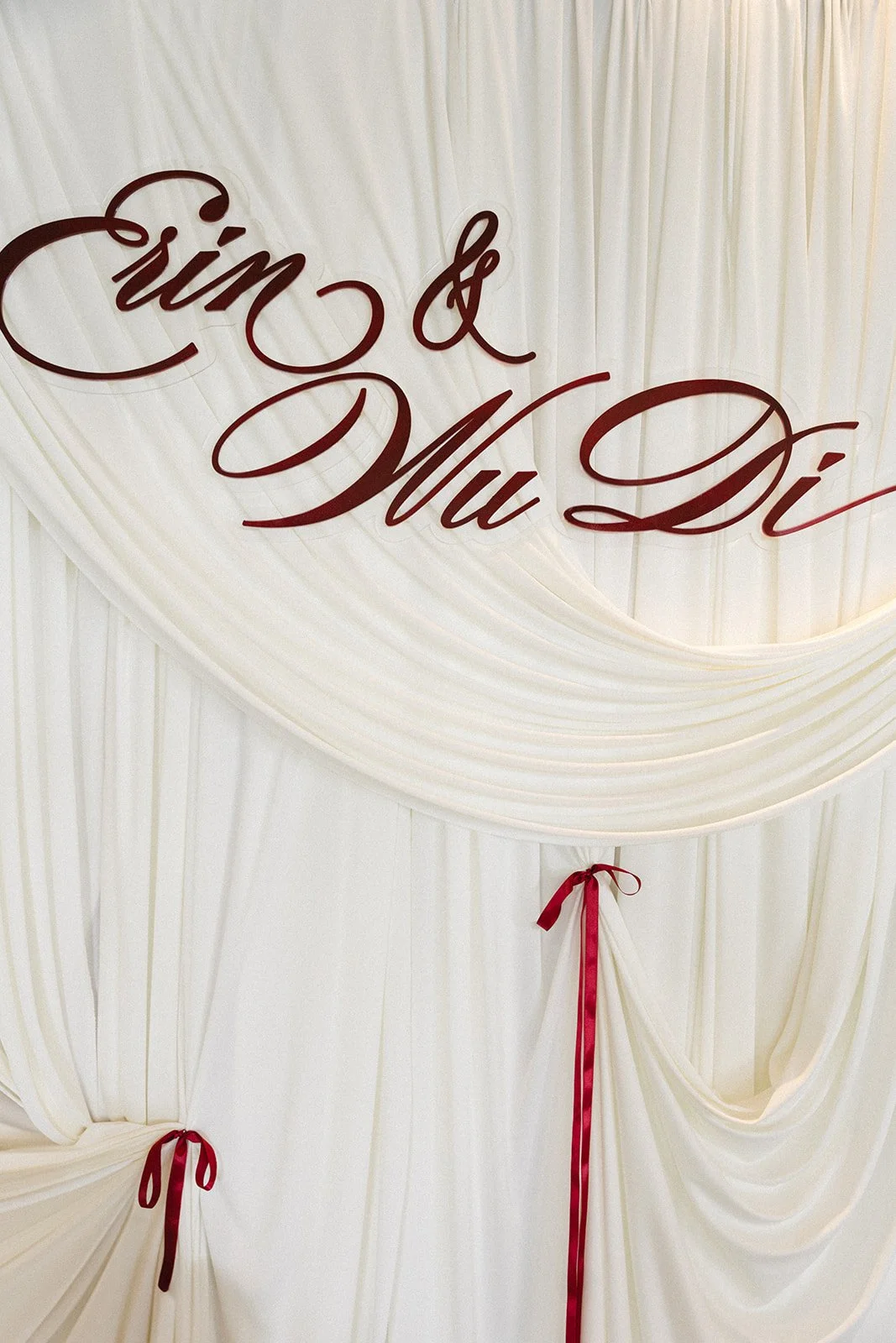 bride and groom name at wedding reception at sri panwa