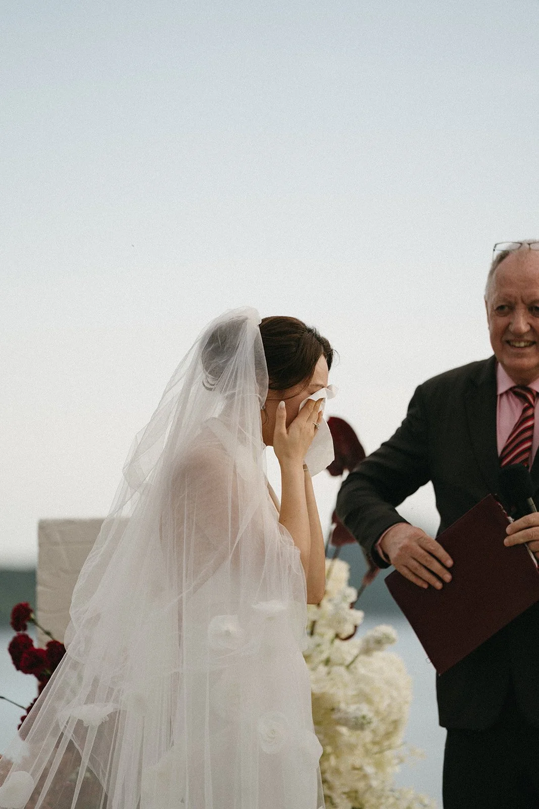 bride’s emotional reaction during ceremony at Sri Panwa