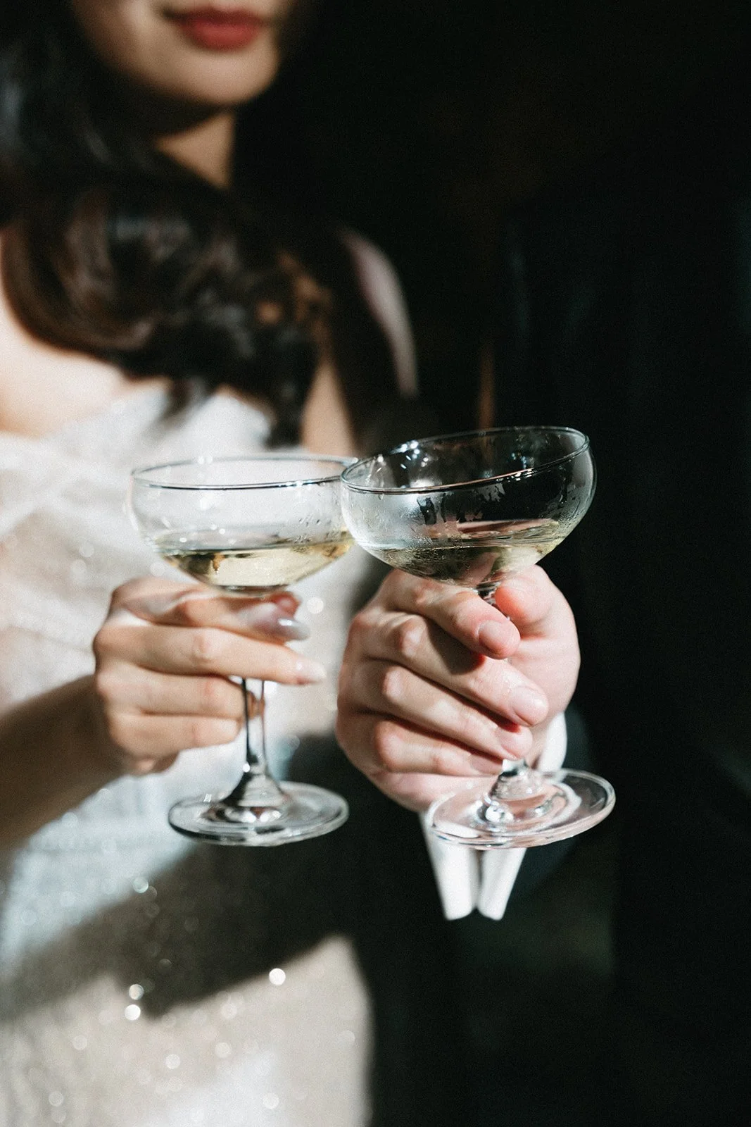 close up of cocktail glasses at sri panwa wedding reception