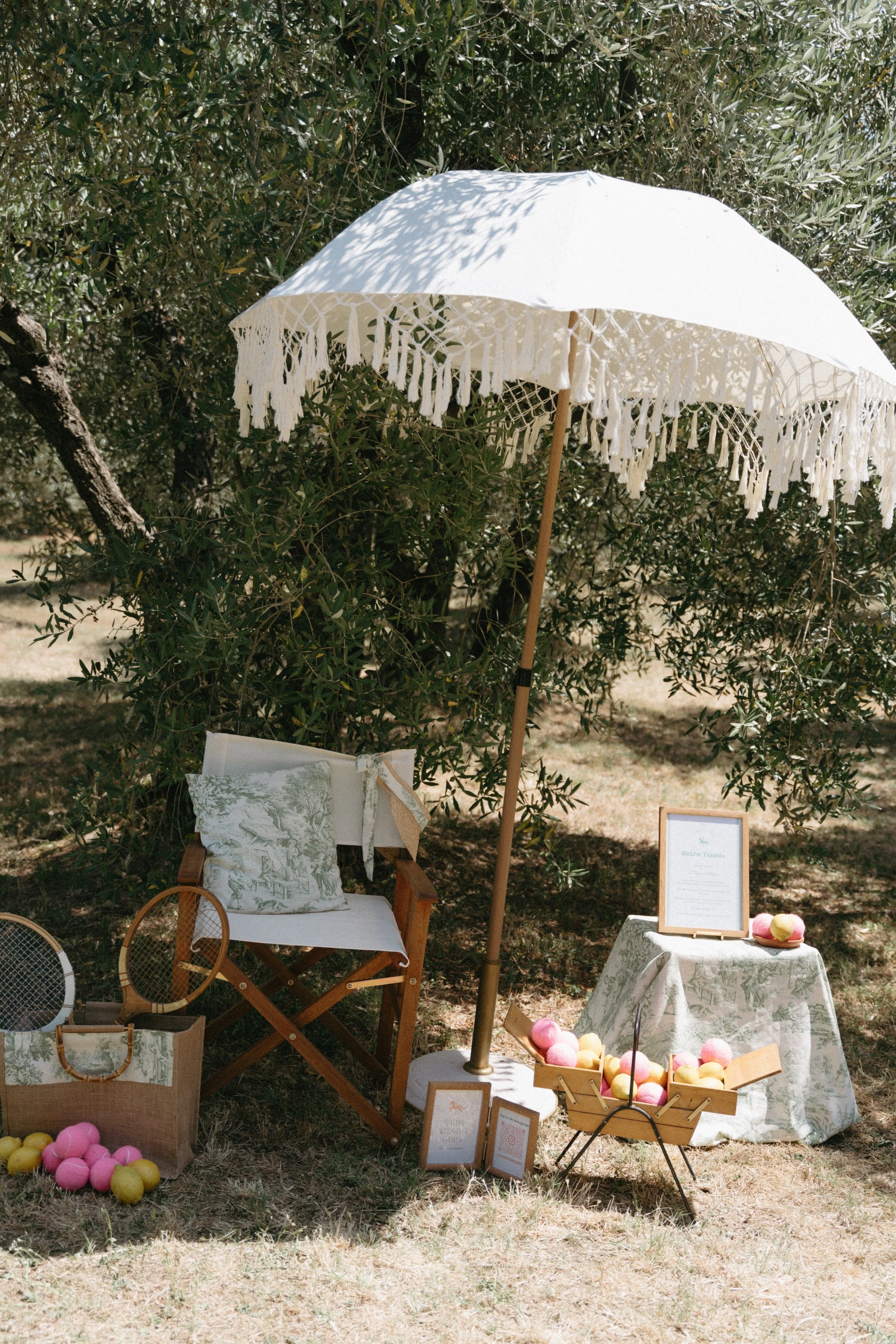 post ceremony wedding games setup at villa cozzano