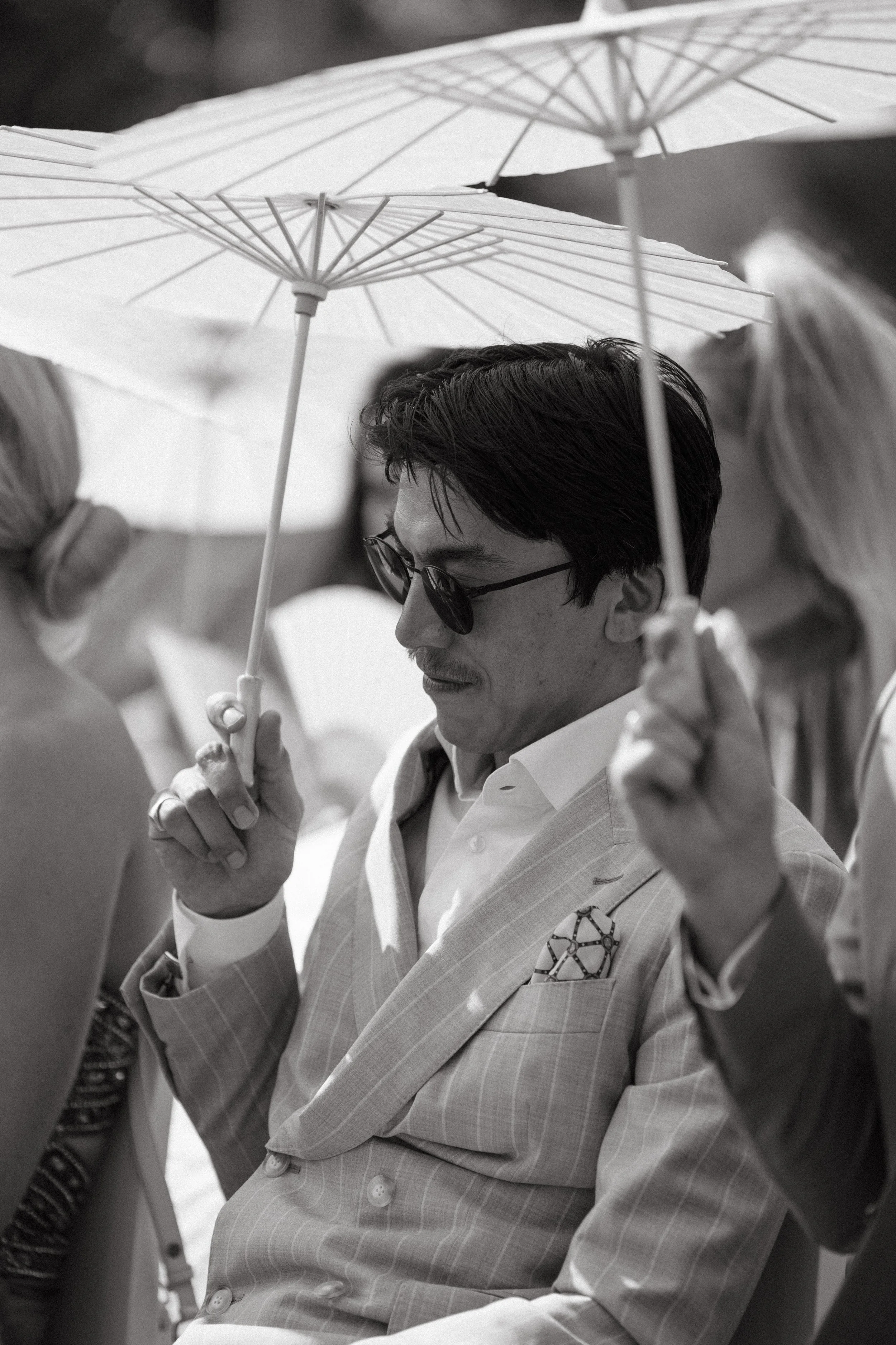 photo of bride's brother during the ceremony at Villa San Quiric