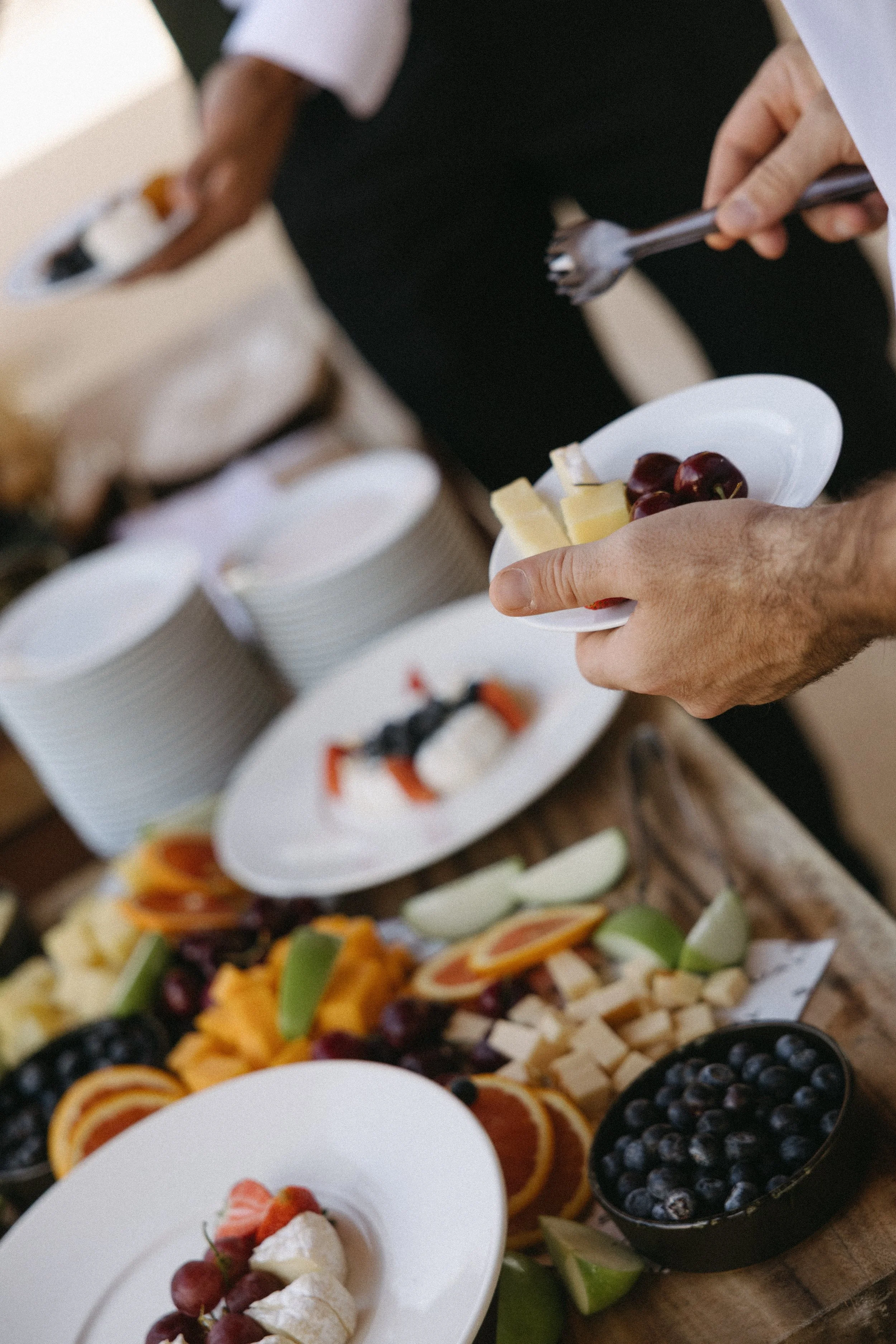 portrait of food buffet after traditional wedding ceremony at jivana beach villas