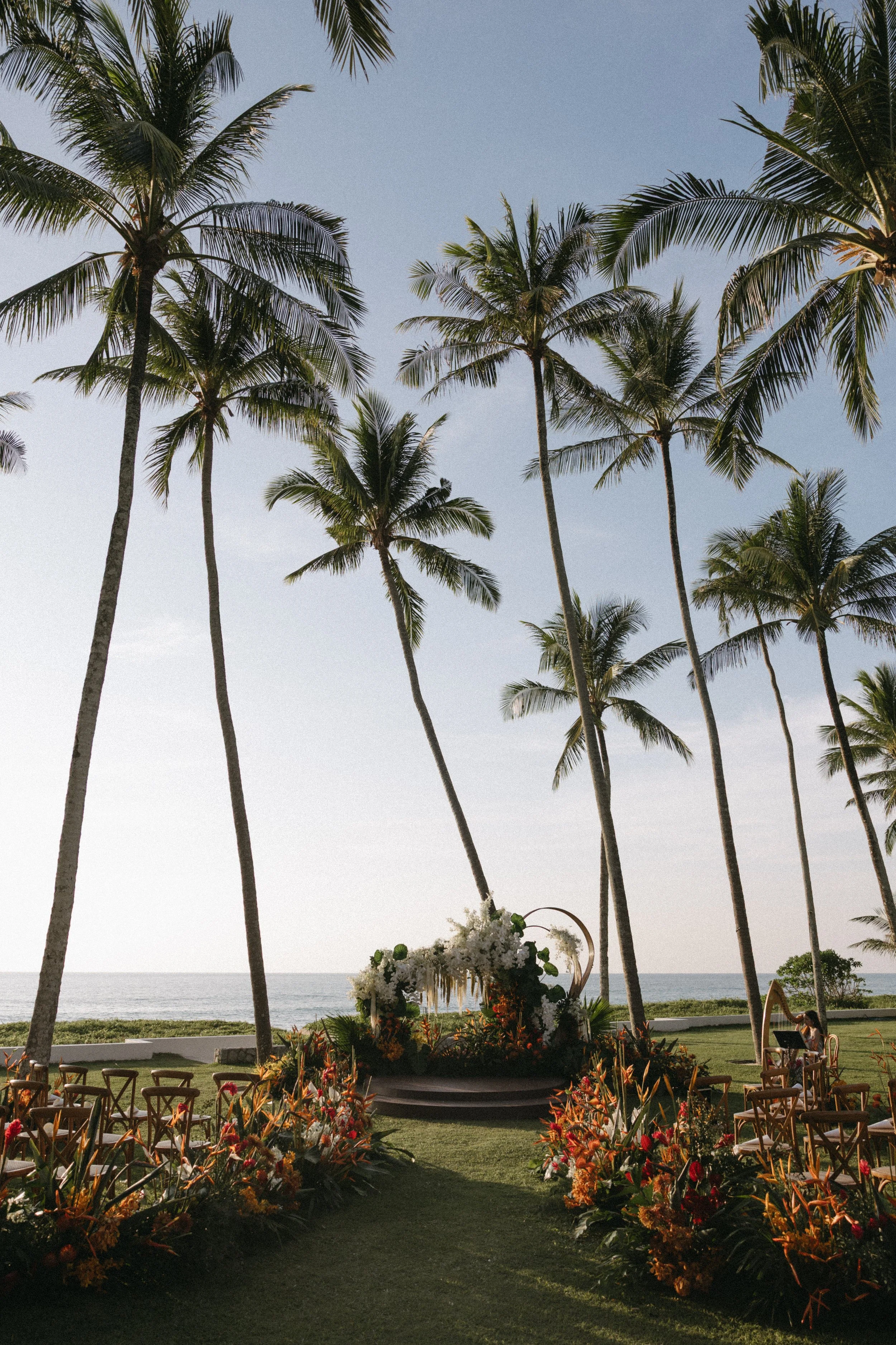 elegant destination wedding ceremony setup at villa shanti at jivana beach villas