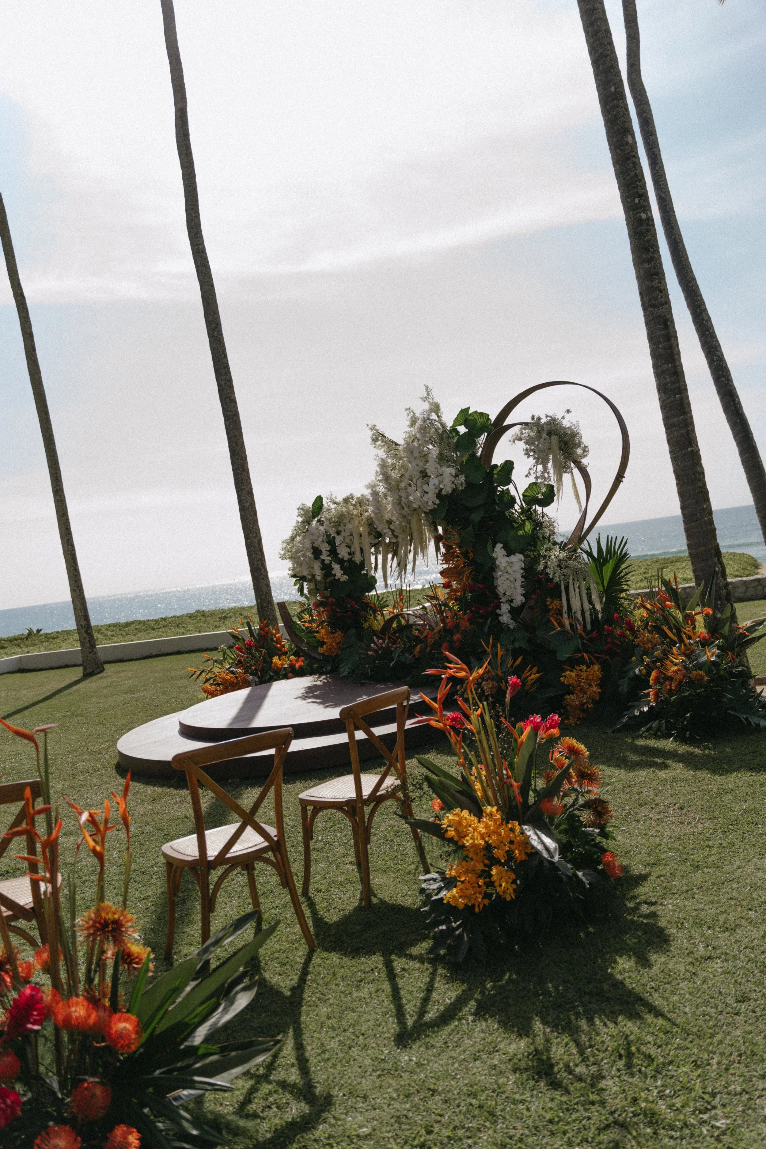 tropical outdoor wedding ceremony setup at jivana beach villas in phang nga