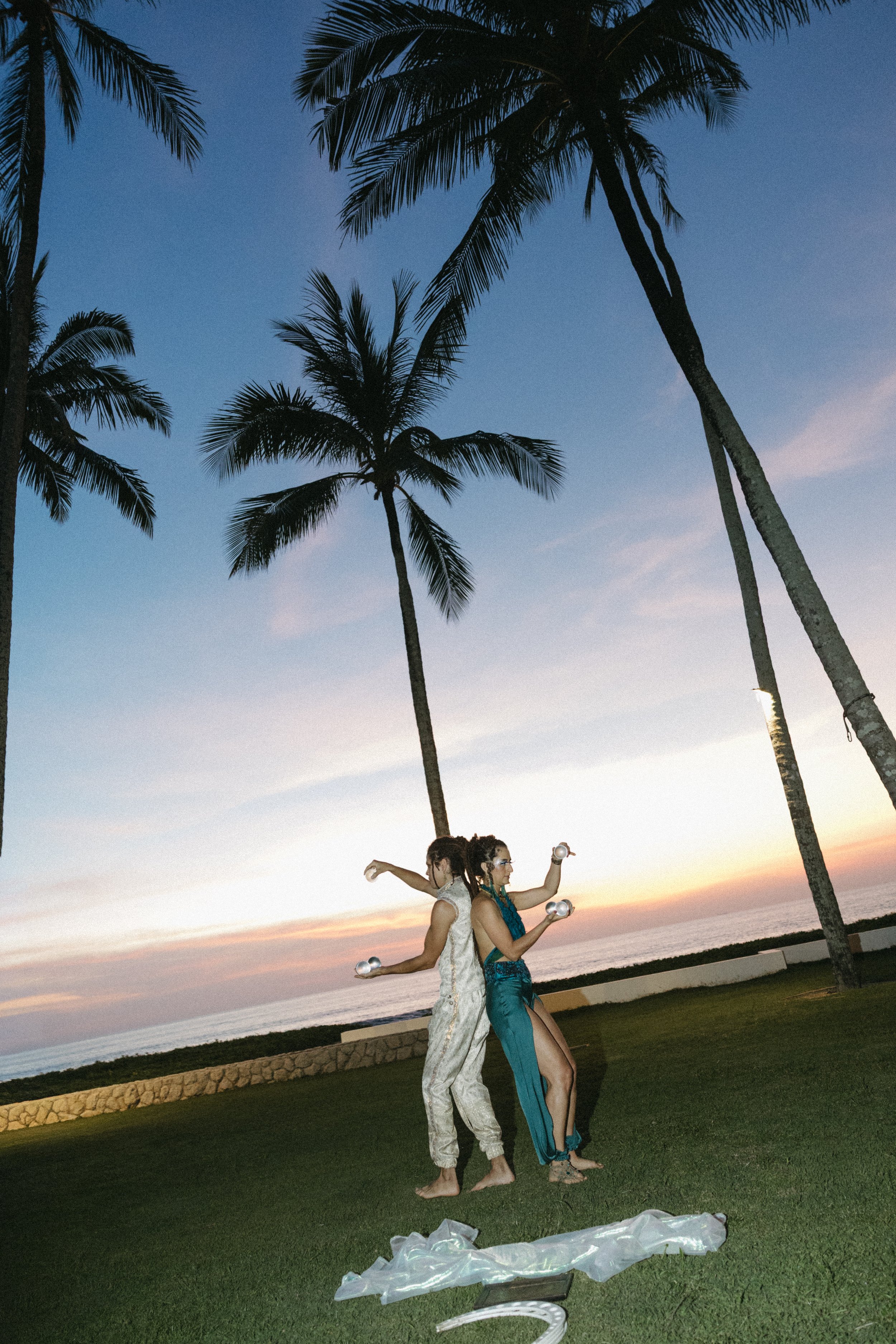 gollita show being performed during sunset cocktail hour at villa ananda