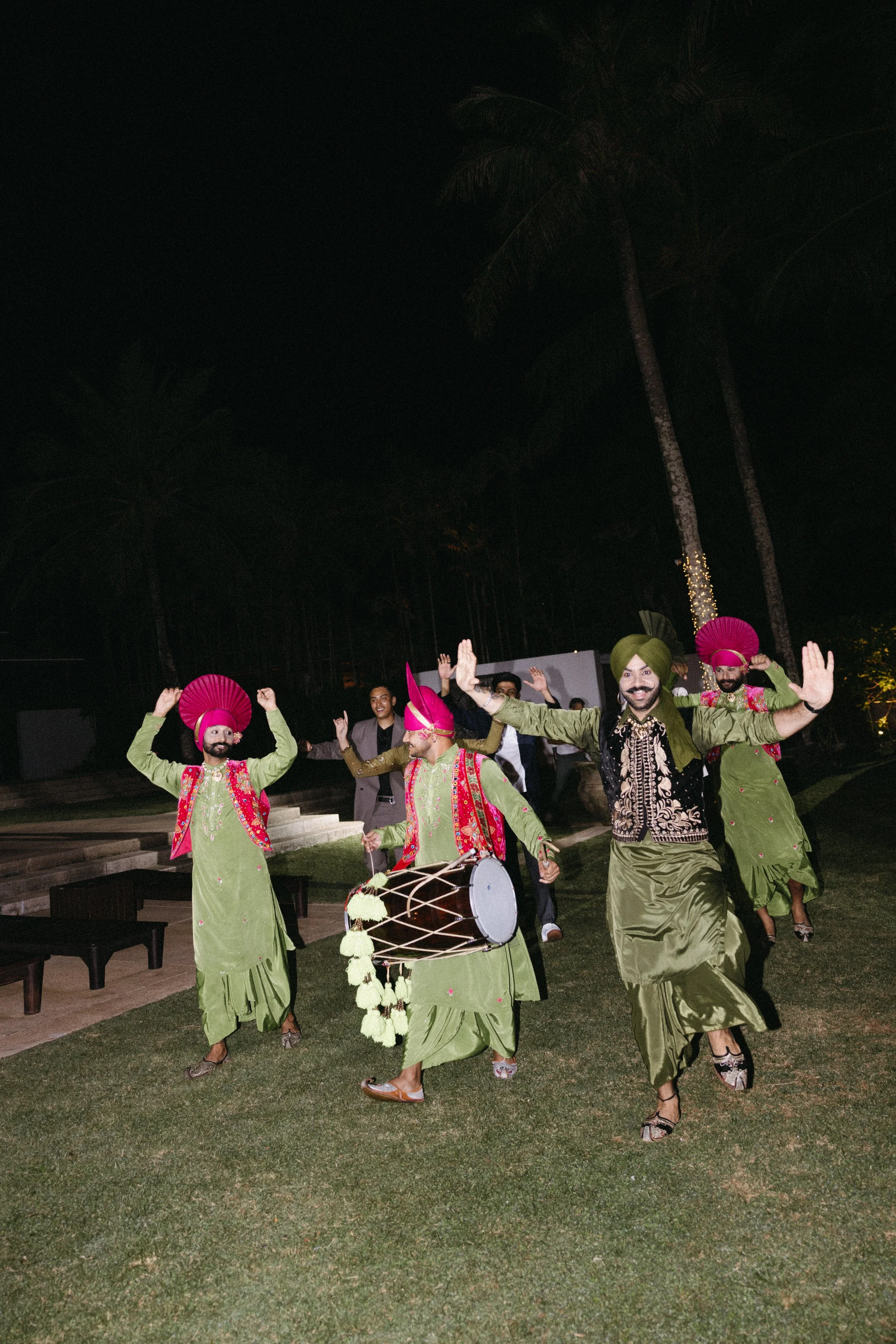 traditional bhangra dance performance for intimate destination wedding reception 