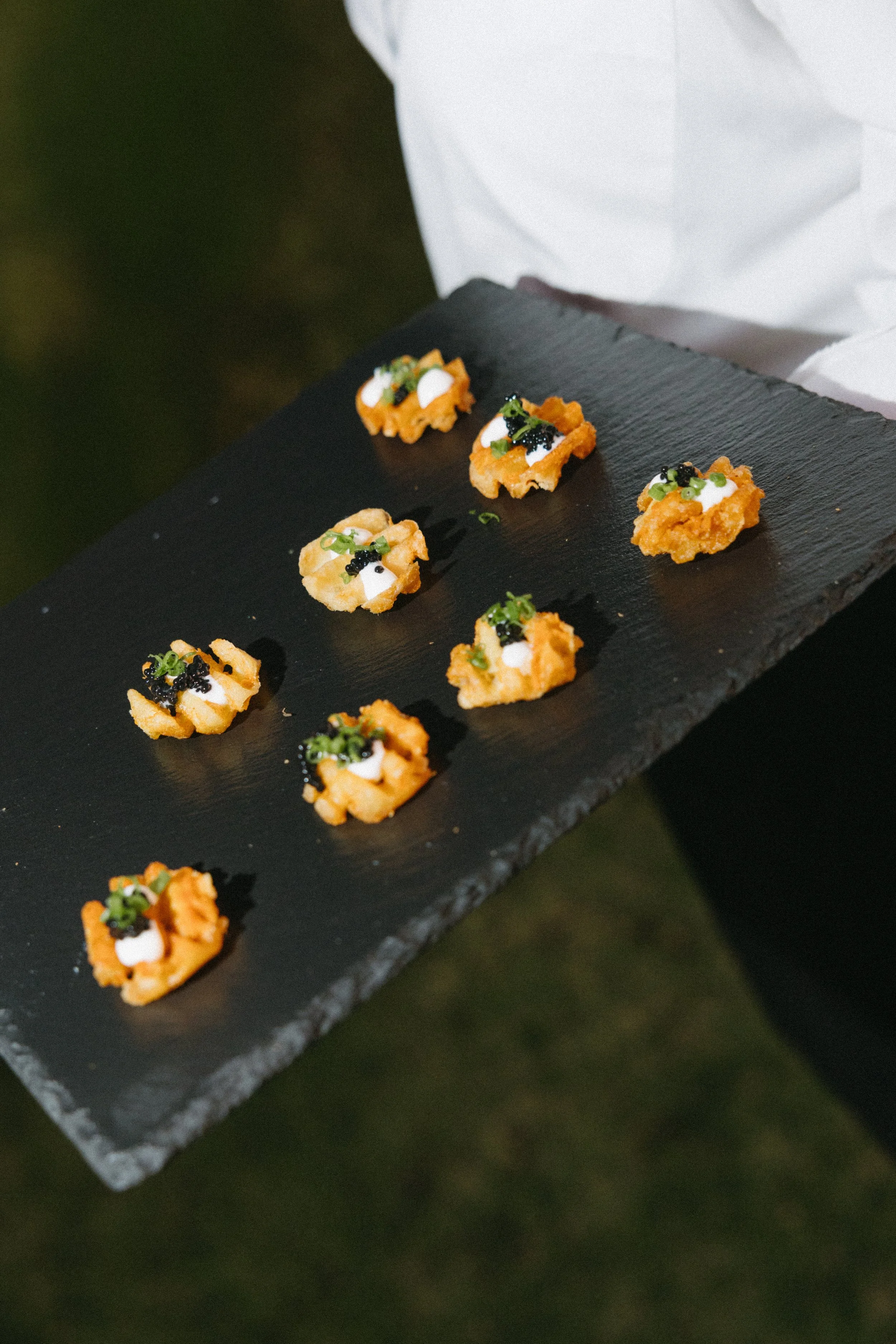 canapes served during wedding reception at jivana beach villas
