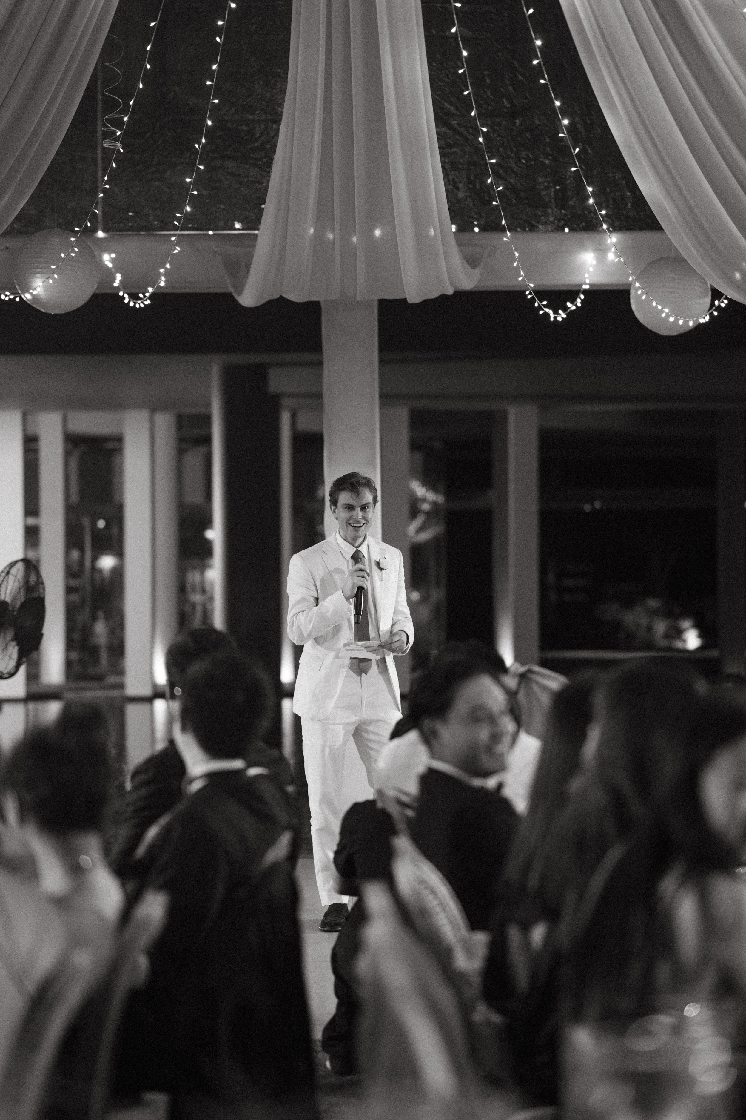 wedding speeches during reception at como point yamu
