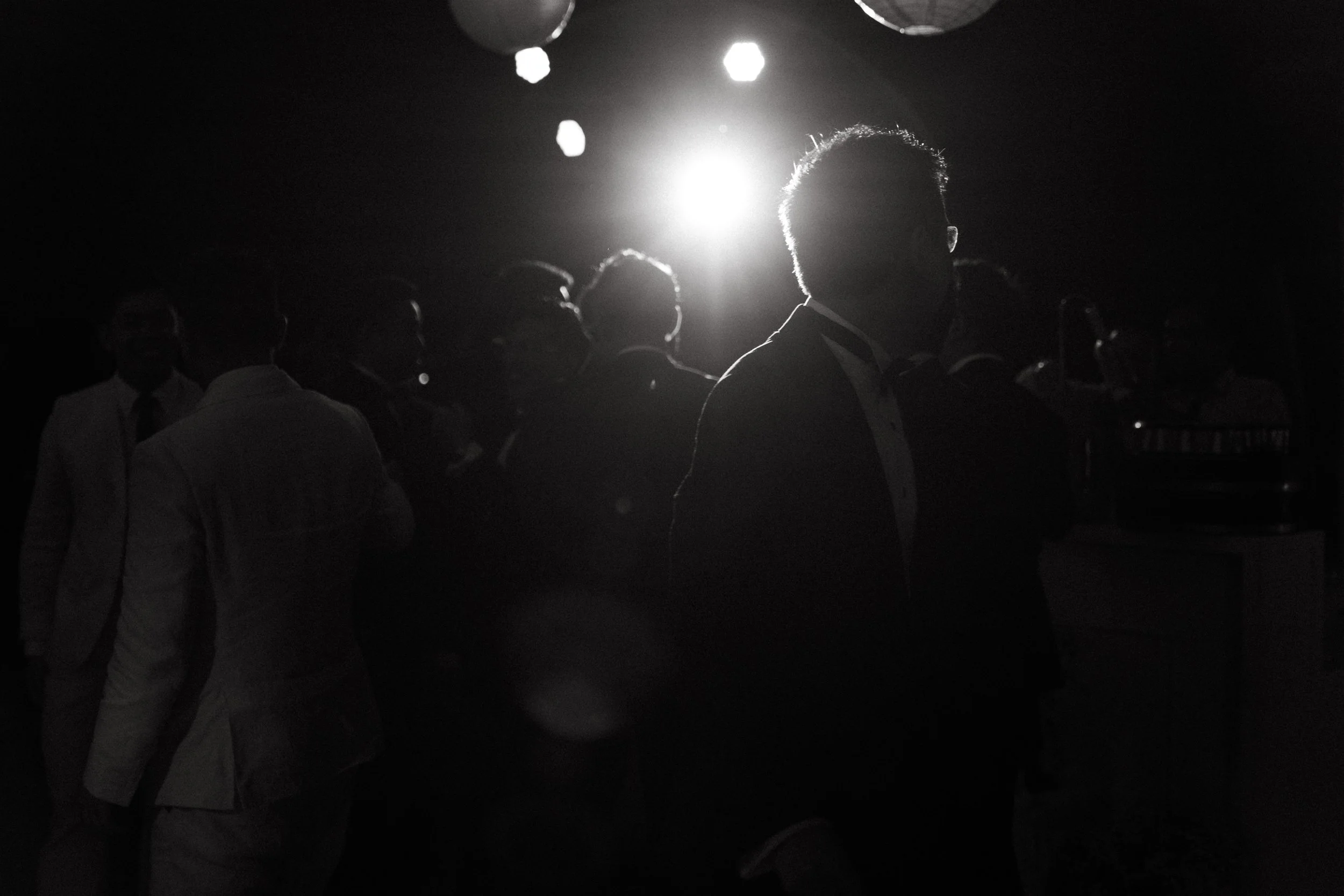 black and white portrait of dancefloor at como point yamu phuket