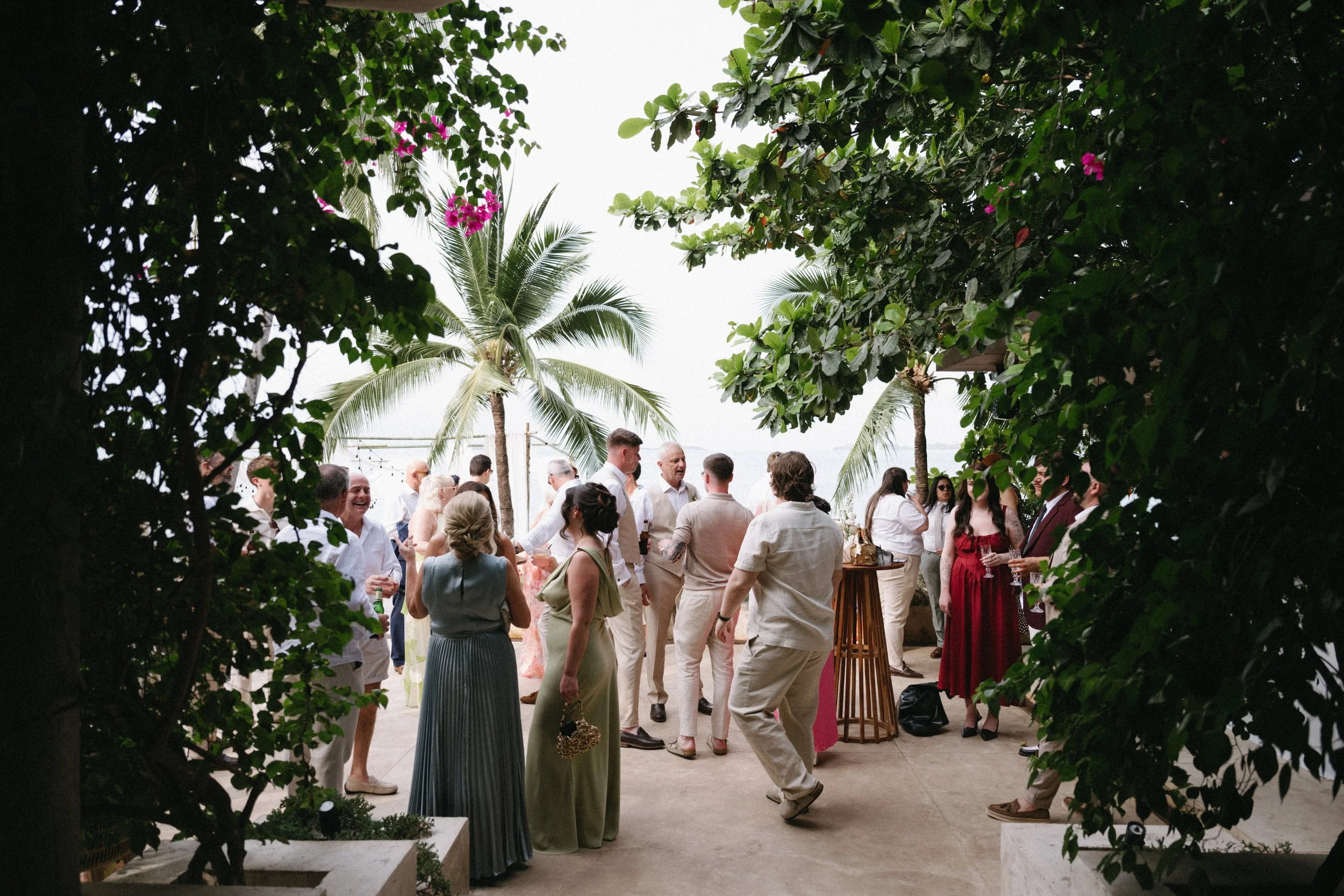 welcome drinks for destination wedding at odyssey mansion in koh samui