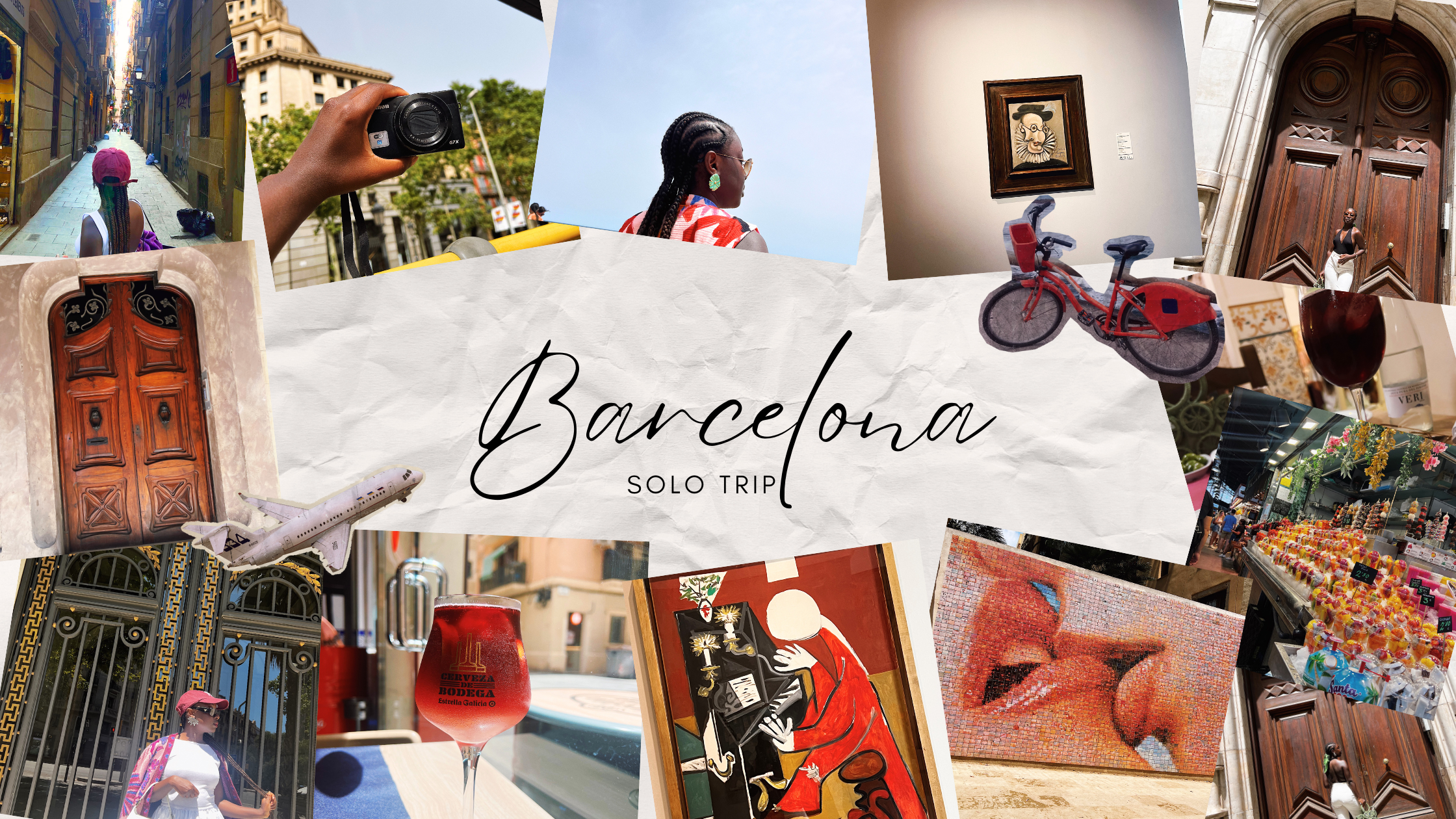 Solo female traveler exploring Barcelona’s Gothic Quarter during summer 2024.