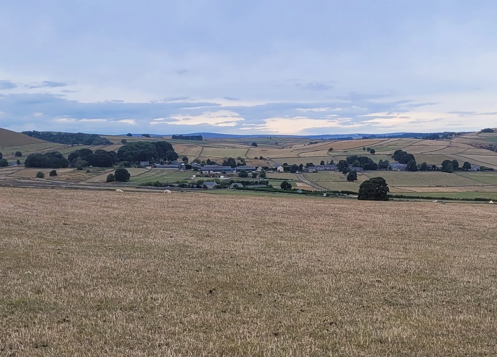 Looking across to Wardlow Village.