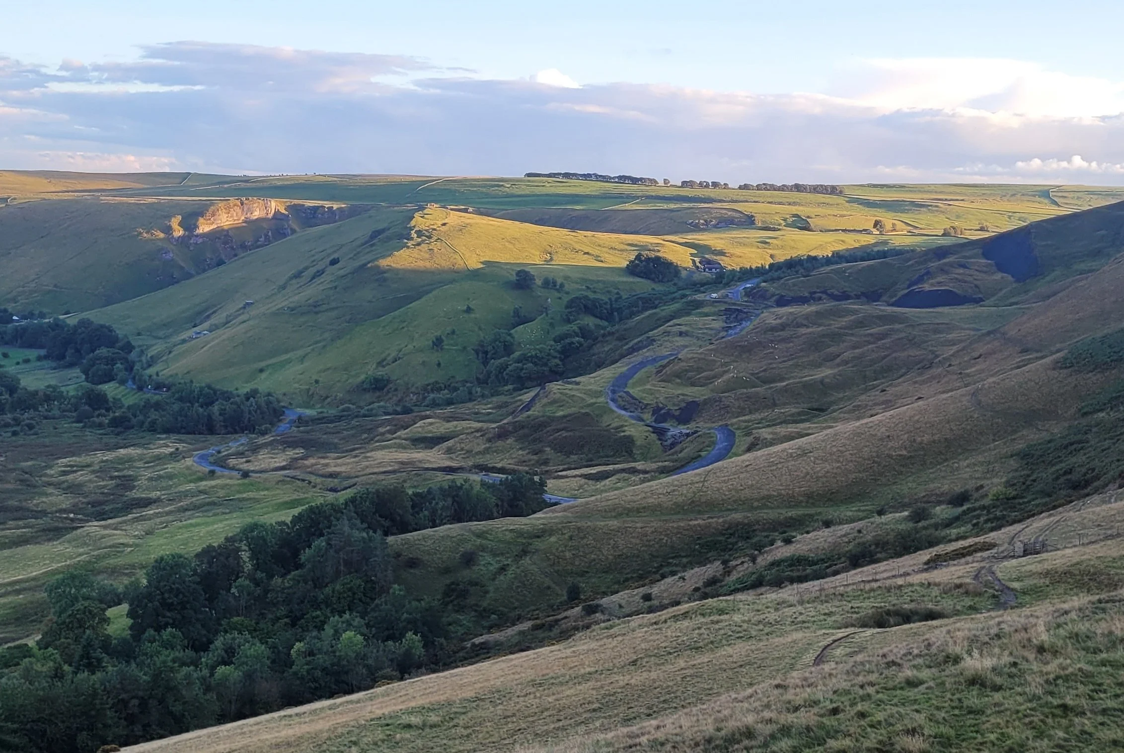 Looking across to the Old Mam Tor road and Winnats Pass