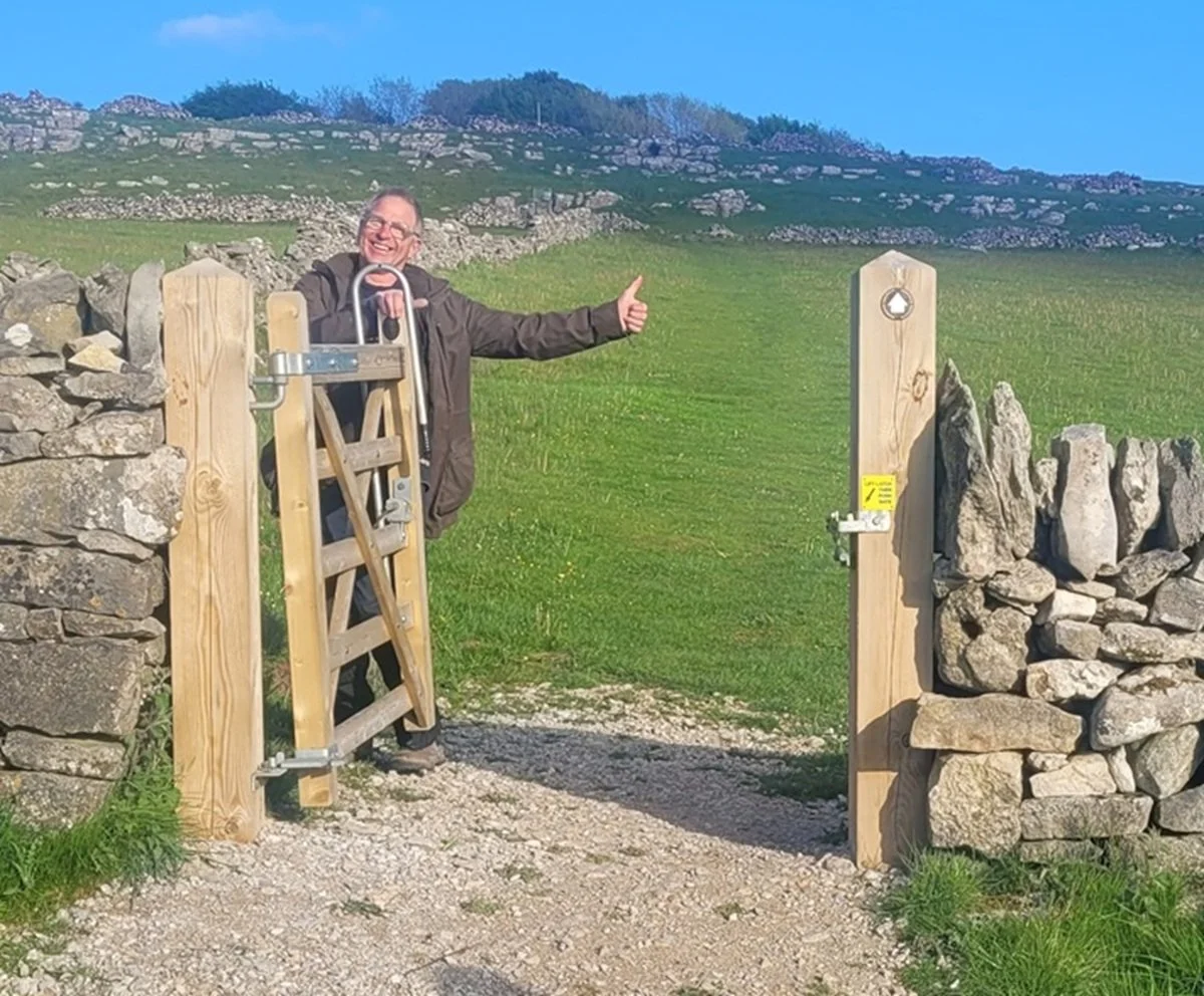 A very civilised gate in a wall. A short respite from all the pesky stiles!