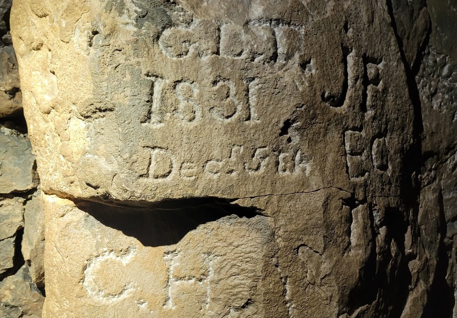 Victorian era hand-carved graffiti