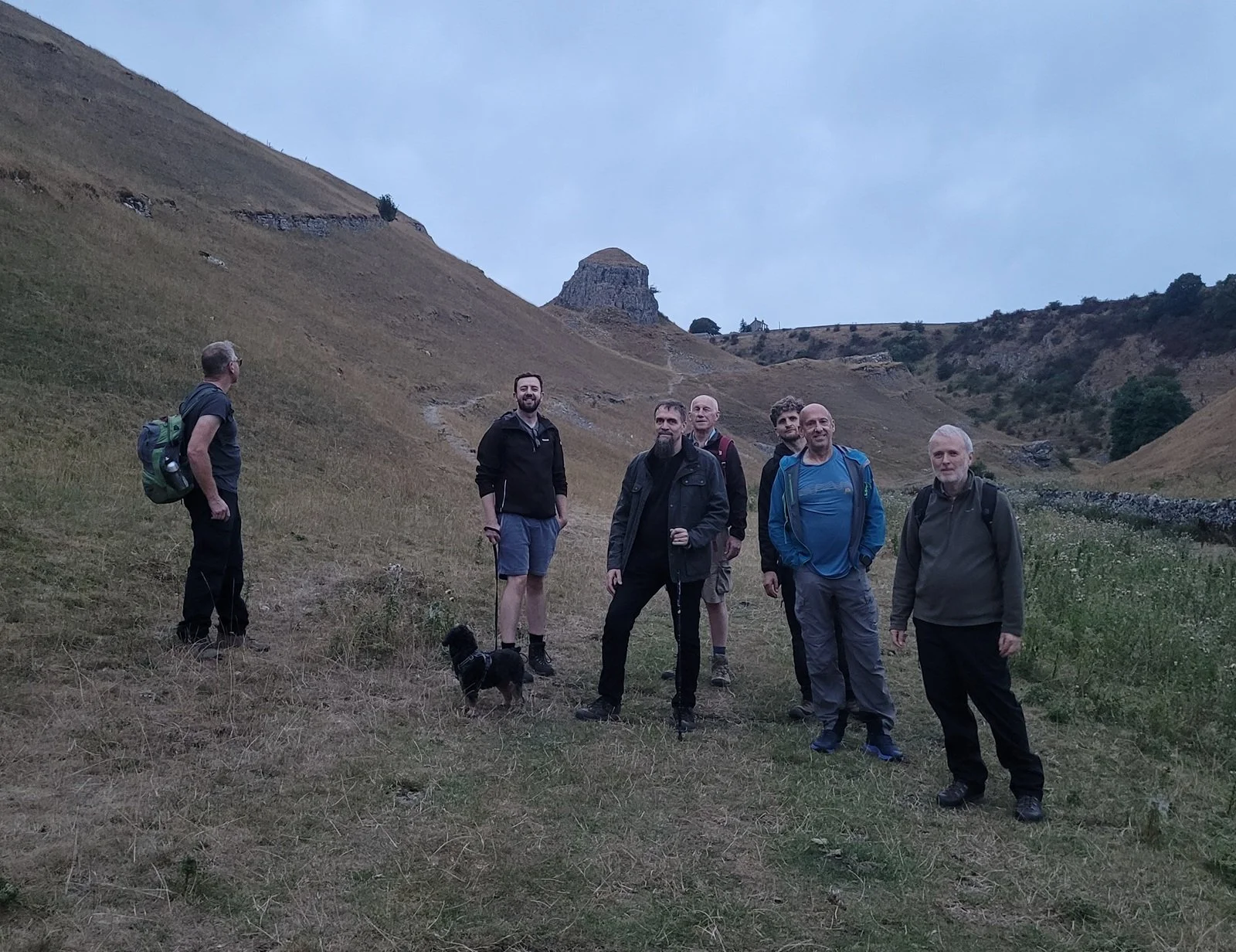 The night drawing in at Peter's Stone in Cressbrook Dale.