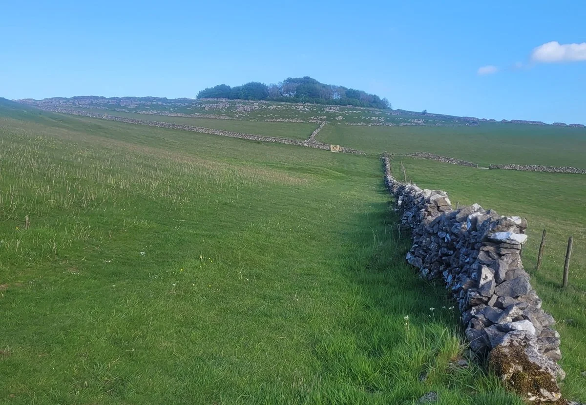 The route up Minninglow Hill from the High Peak Trail.