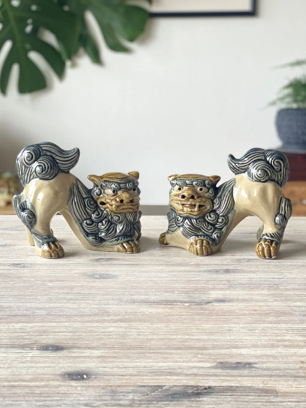 Okinawa souvenir Shisa ornement mini paire d'entrée petit lion