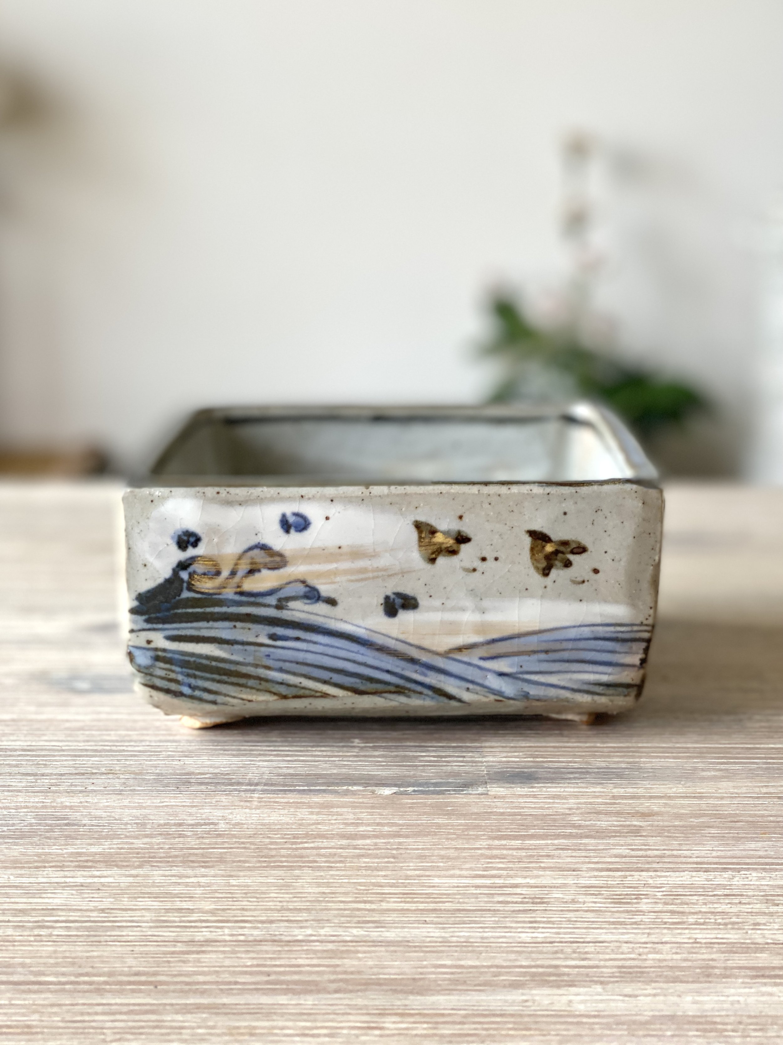 Chidori & Wave Hand-painted Dish