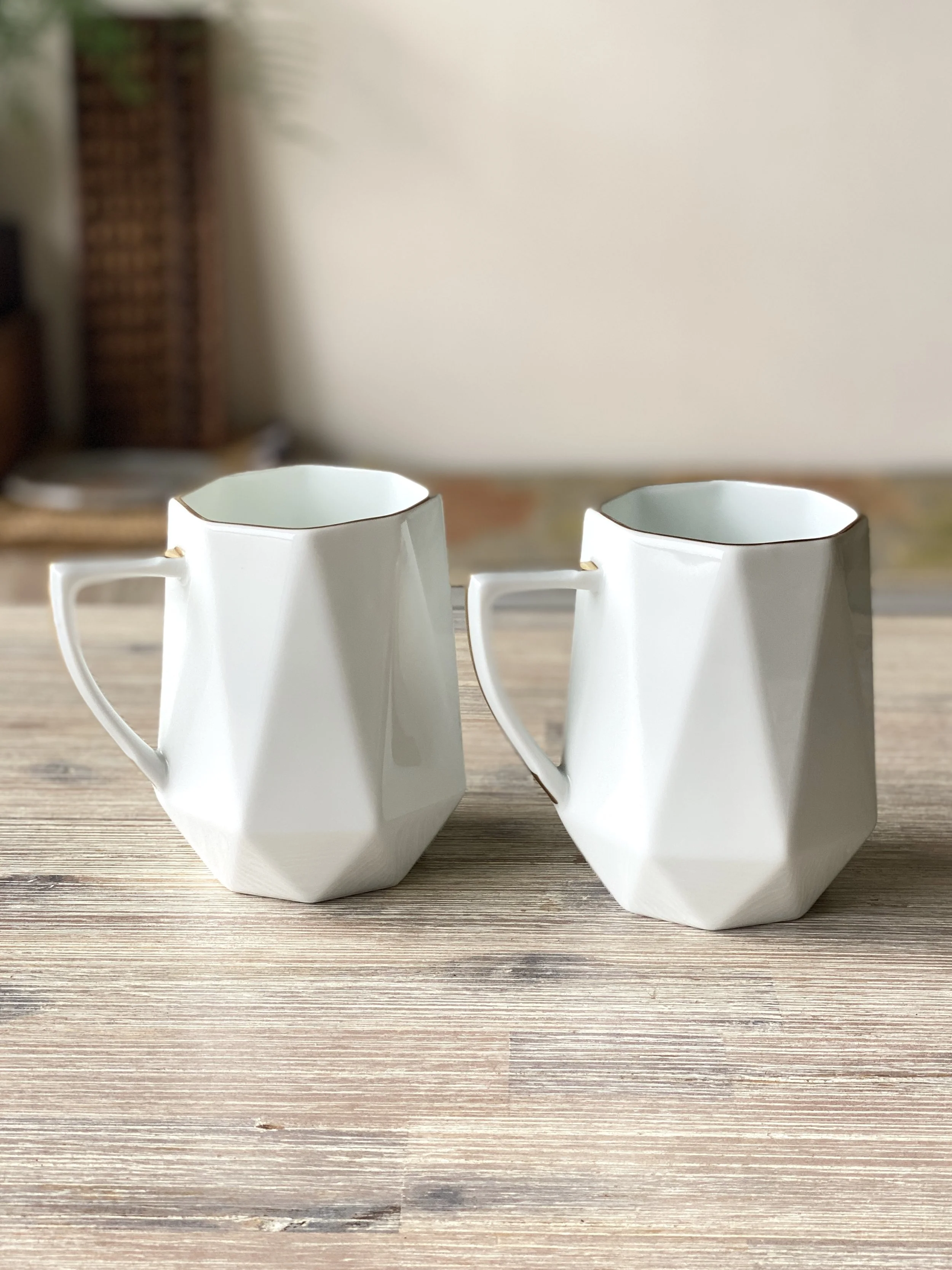 Large 1990s Ceramic Mugs (Pair)