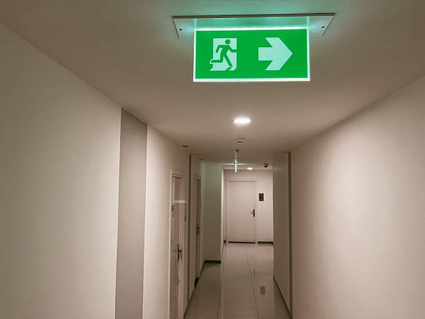 Emergency Lights Installation part of a Complete Fire and Security System in Southampton, Hampshire.