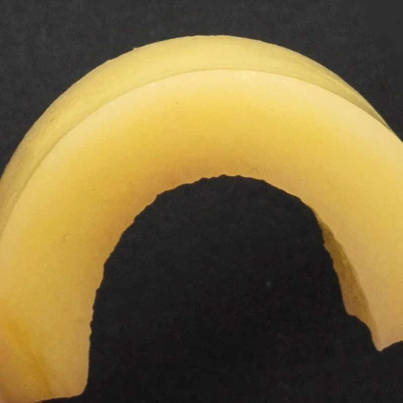 Close-up of sliced potato on dark background