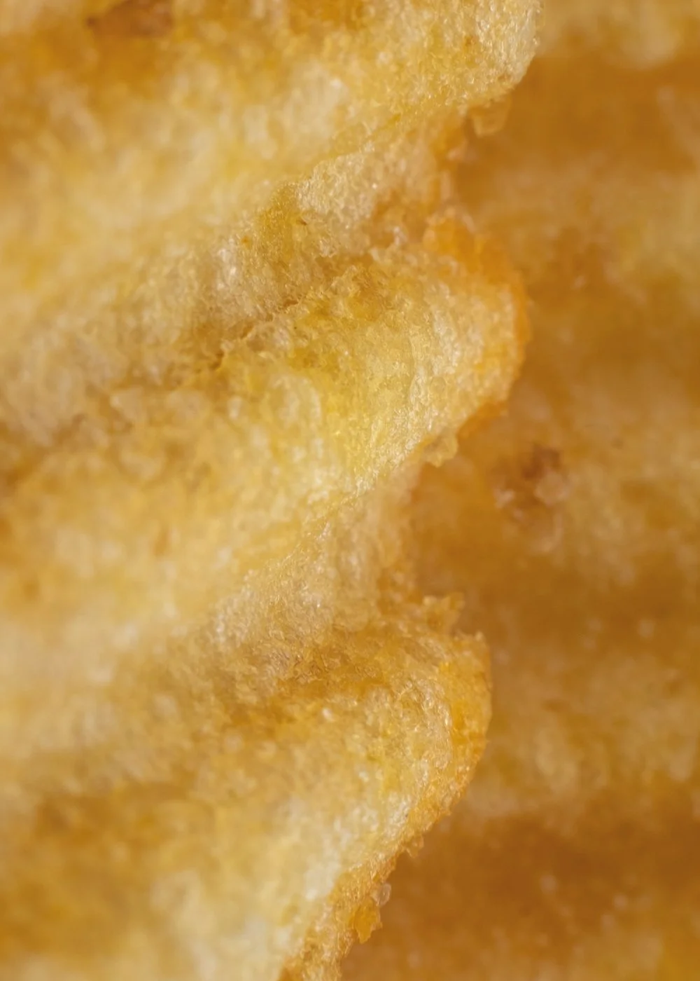 Close-up of ridged potato chips