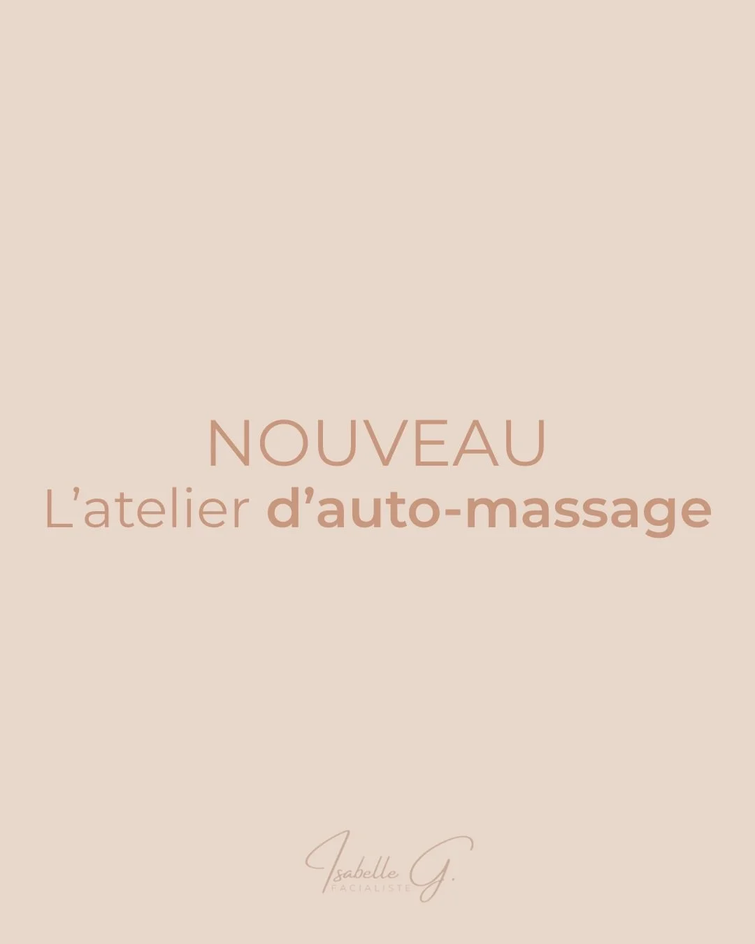 💆🏼&zwj;♀️NOUVEAU - LES ATELIERS D&rsquo;AUTO-MASSAGE

Participer &agrave; un atelier d&rsquo;auto-massage, c&rsquo;est apprendre &agrave; prendre soin de soi de fa&ccedil;on simple, naturelle et efficace. Gr&acirc;ce &agrave; des gestes pr&eacute;c
