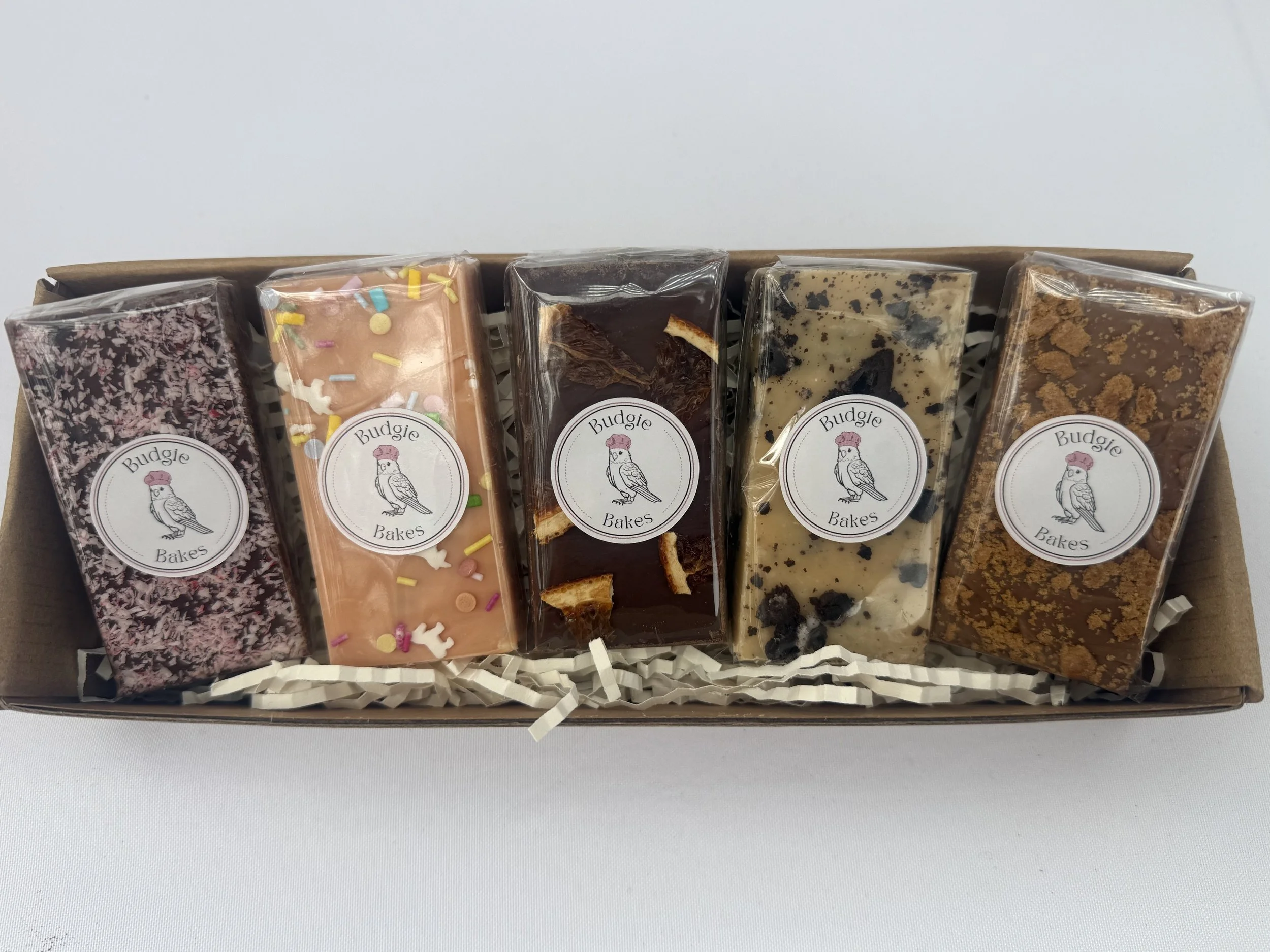 Choose five of your favourite Budgie Bakes fudge bars